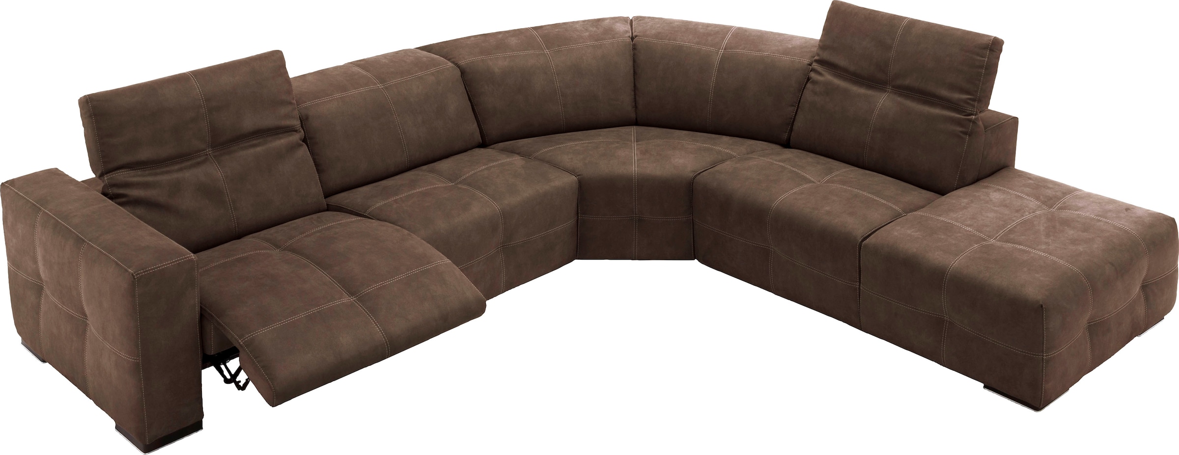 Egoitaliano Ecksofa "Sauvanne, Designsofa der Extraklasse, elegant und bequem, L-Form" wahlweise mit elektrischer Relaxfunktion, Kopfteilverstellung