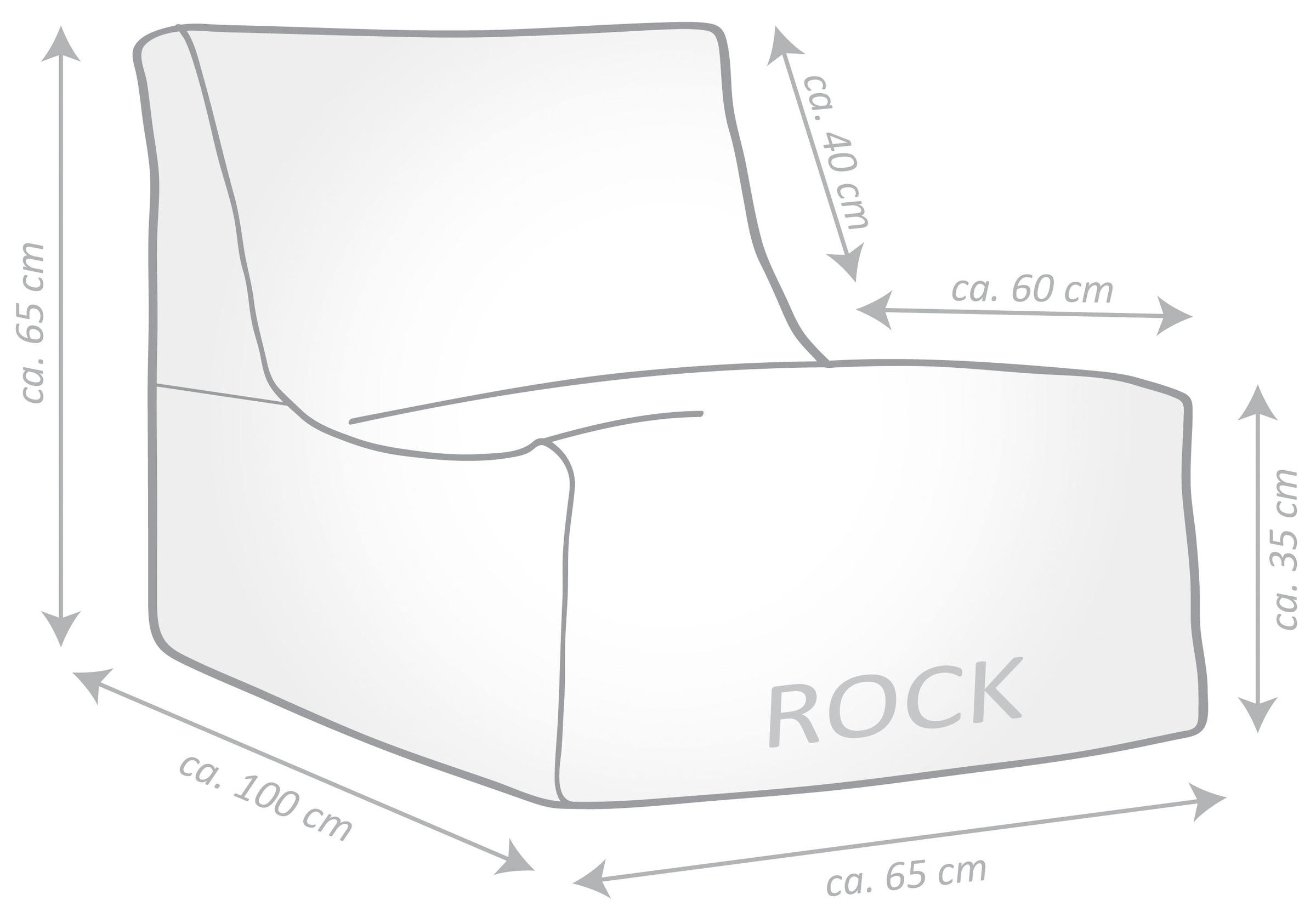 Magma Heimtex Sitzsack »Rock SOFTY«, (1 St.)