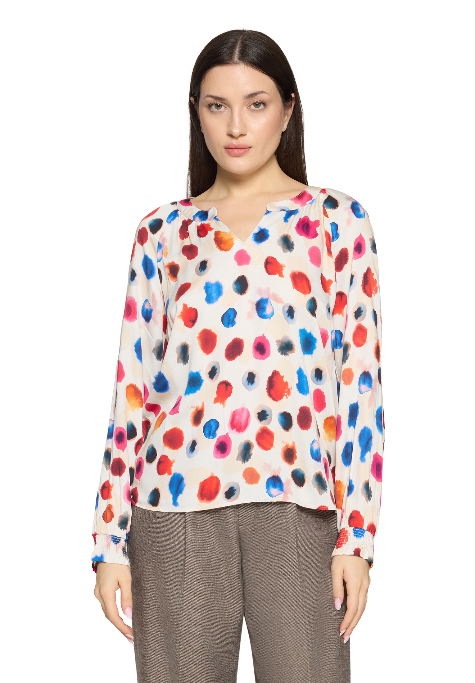 Cartoon Schlupfbluse "Damen mit Raffung" günstig online kaufen