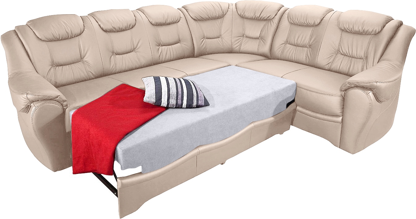 sit&more Ecksofa "Bellevue L-Form, B: 265 cm, Bettfunktion optional, Federkernpolsterung" Komfortable Sitzhöhe 44 cm, Liegefläche 120 x 198 cm bei Bettfunktion