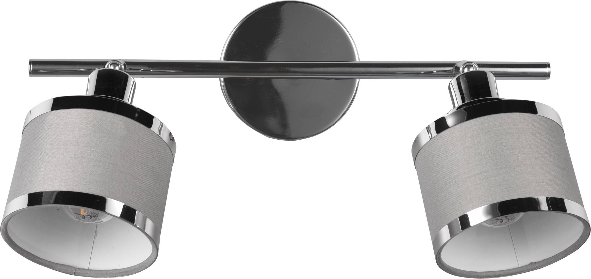 TRIO Leuchten Deckenstrahler »AROSA, Spot, Metall chrom Stoff grau, exkl. E14 max 28W« E14 1 Stk. warmweiß - kaltweiß Deckenspot, Stange mit drehbaren kippbaren schwenkbaren Spots Ø10cm
