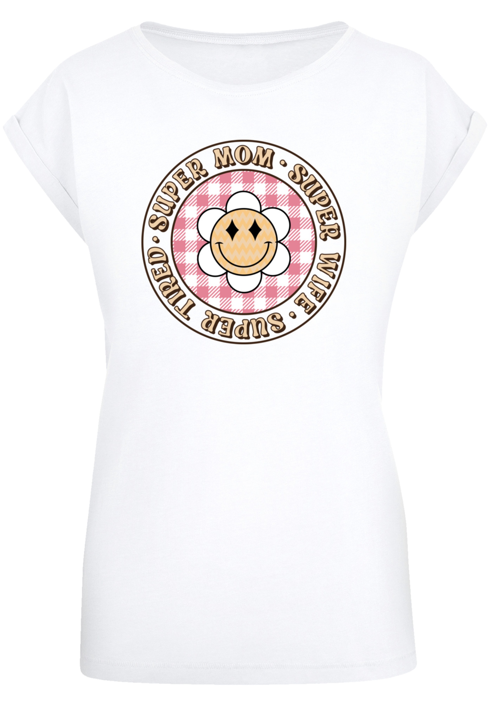 F4NT4STIC T-Shirt »Muttertag super müde Mama Retro Blumen«, Premium Qualität