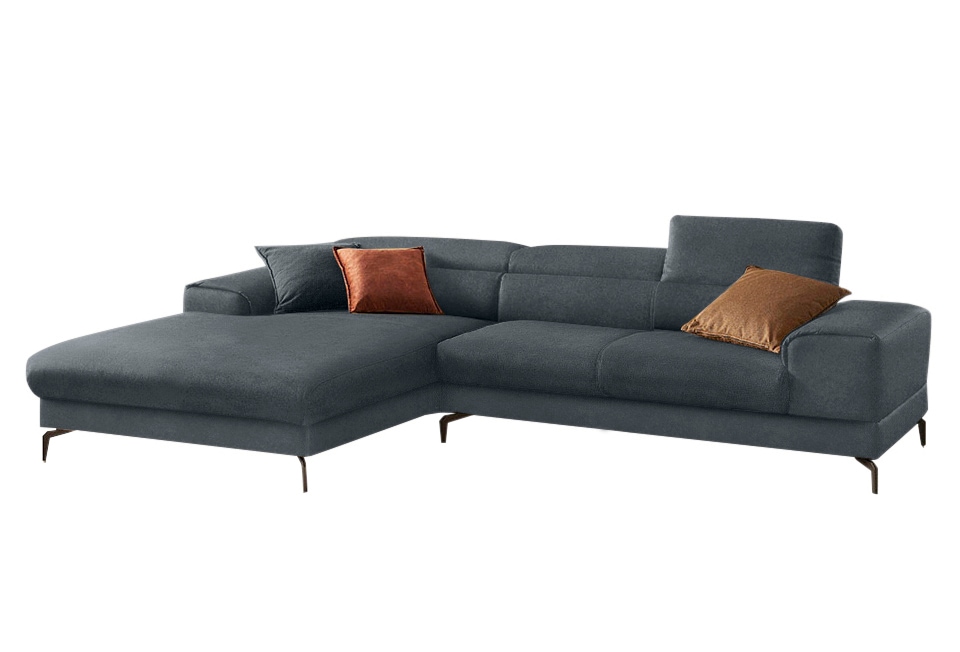 W.SCHILLIG Ecksofa »piedroo, Designsofa mit tollem Sitzkomfort, elegant und bequem, L-Form«, Kopfteilverstellung, wahlweise mit Sitztiefenverstellung, Breite 303cm