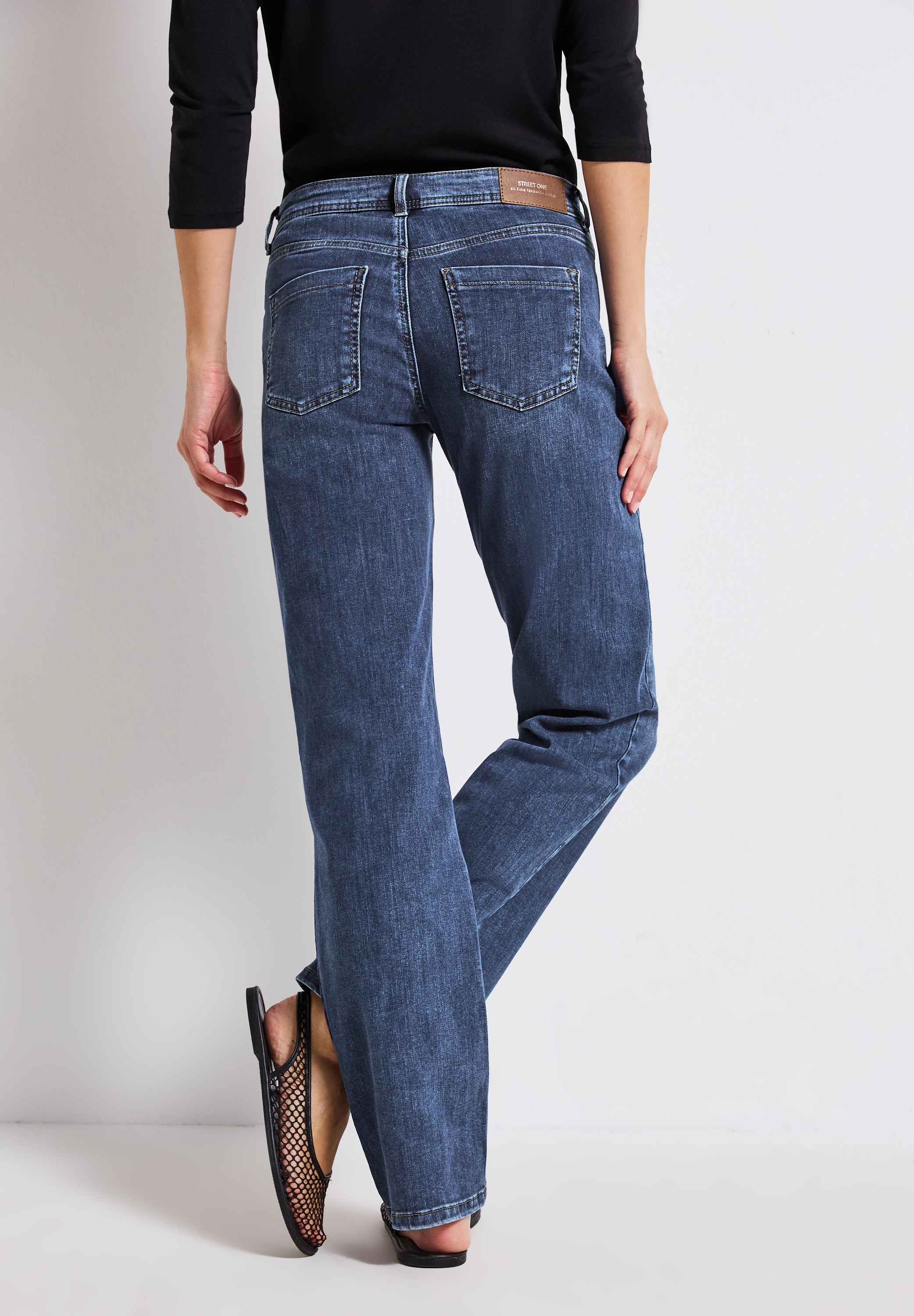 STREET ONE Straight-Jeans, Middle Waist günstig online kaufen