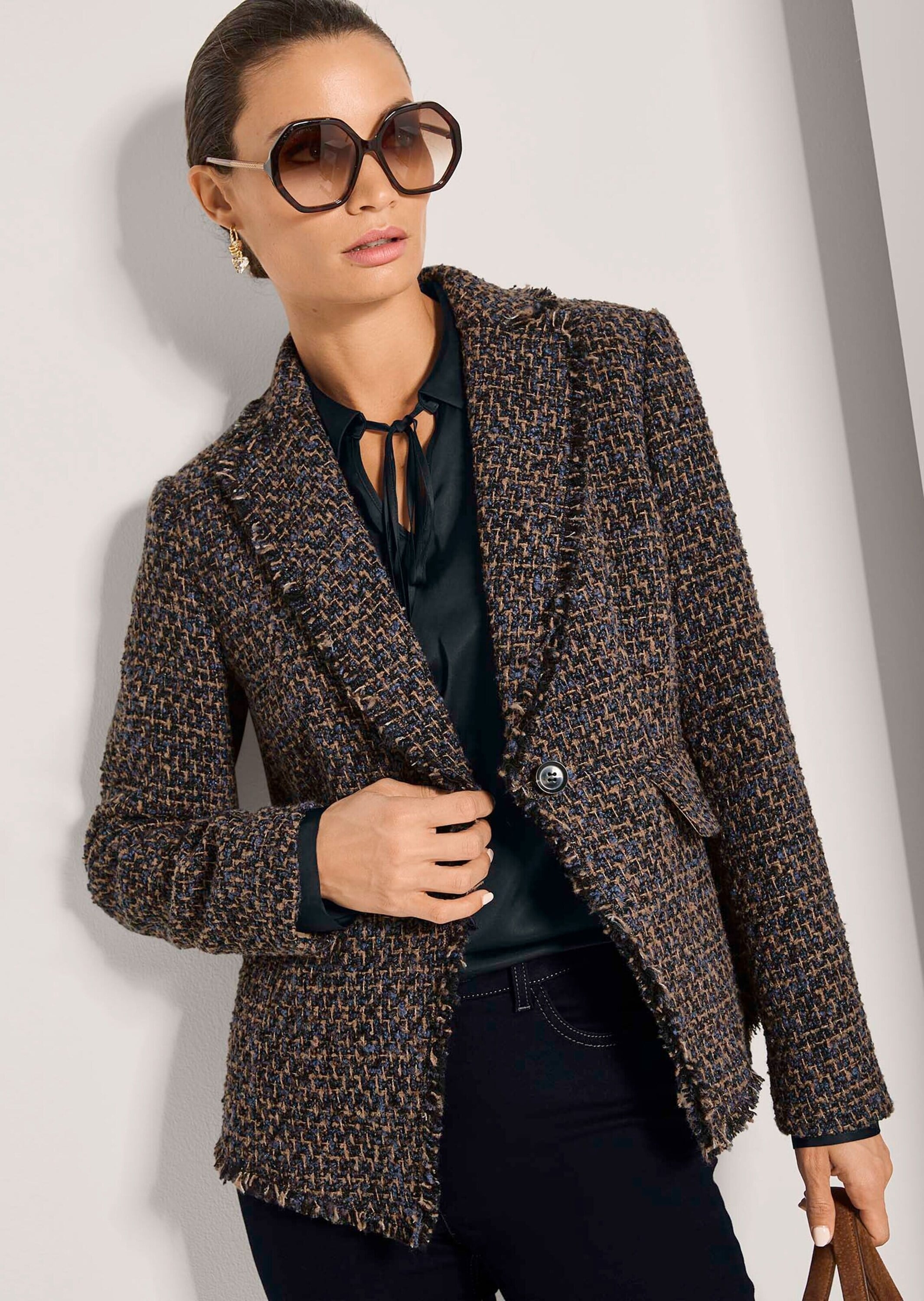 MADELEINE Jackenblazer »Blazer Tweedblazer mit Fransenkanten«