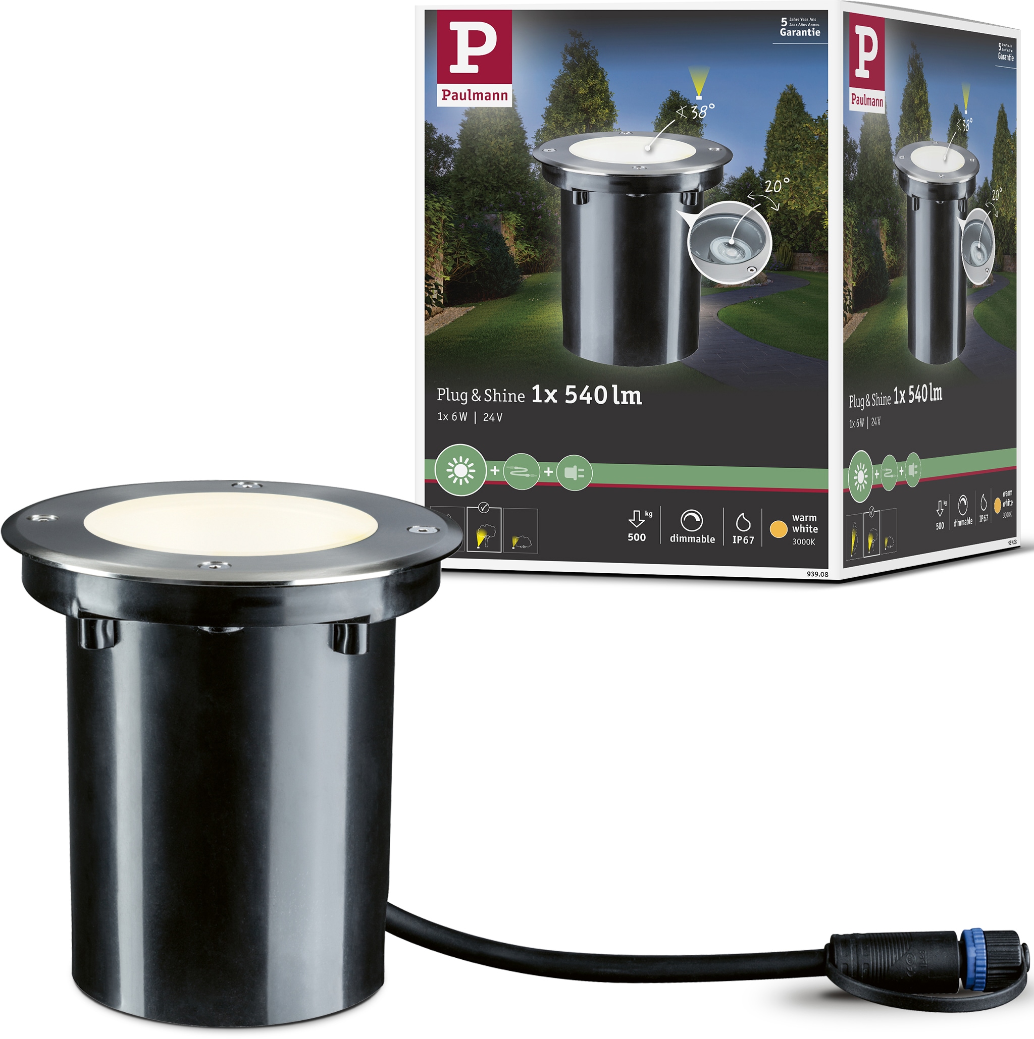 Paulmann LED Einbauleuchte "Plug & Shine", 1 flammig, Leuchtmittel LED-Modul  LED fest integriert, LED-Modul, schwenkbar