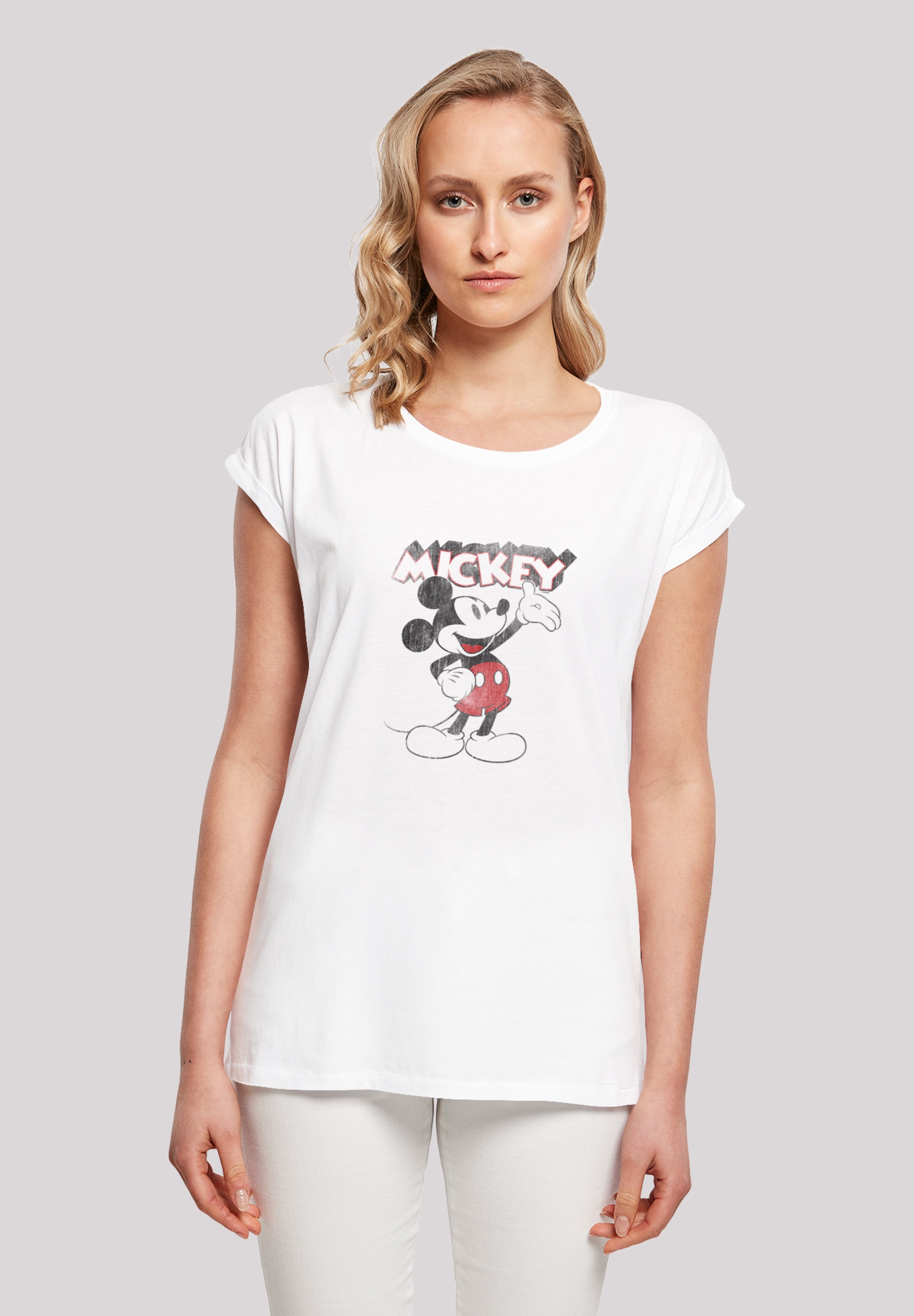 F4NT4STIC T-Shirt »Disney Mickey Mouse Presents Classic Micky Maus«, Damen,Premium Merch,Regular-Fit,Kurze Ärmel,Bedruckt