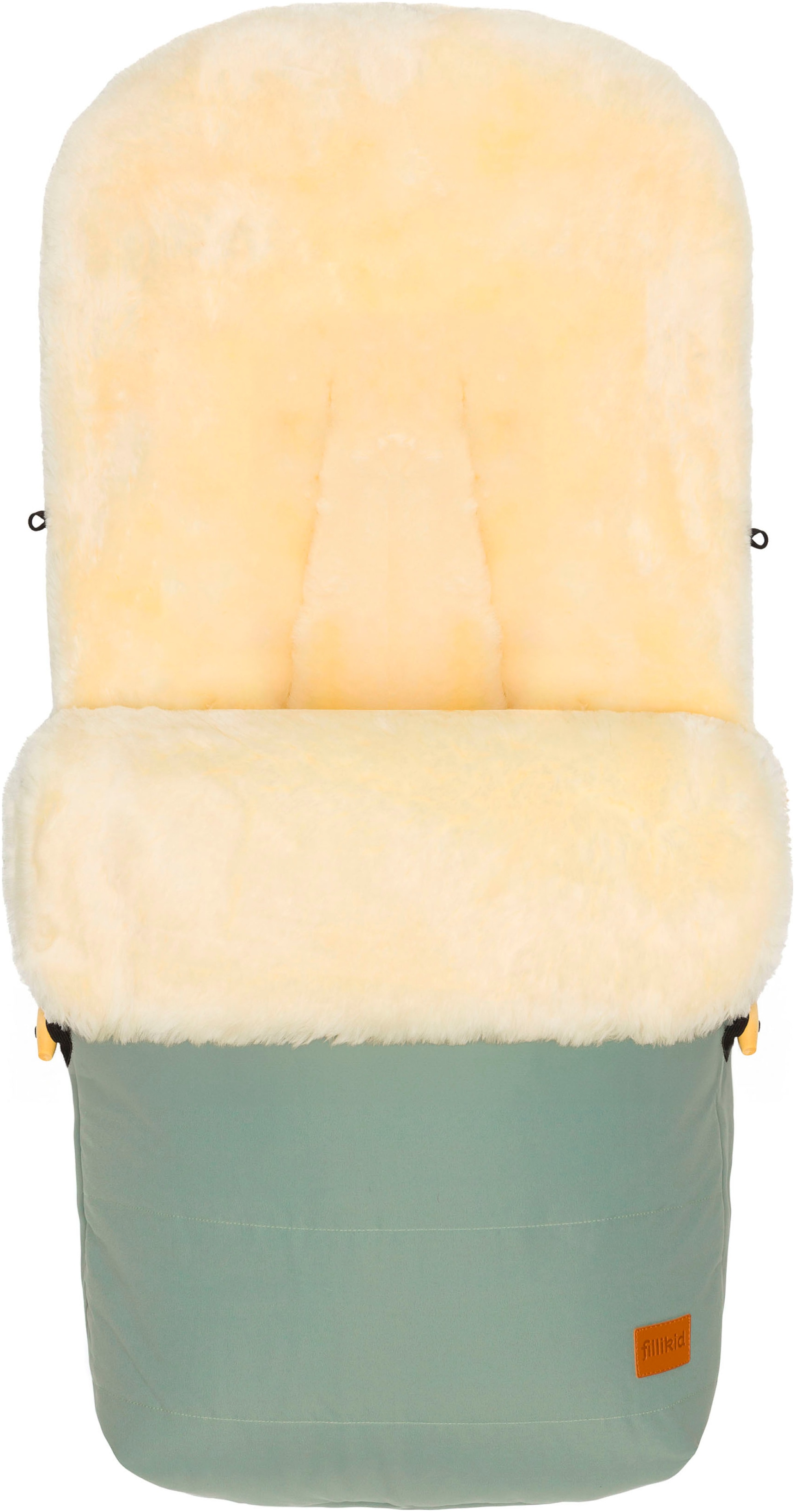 FILLIKID Kinder Fußsack "Bernina Winterfußsack", grün, Lammfell, Polyester, Fußsäcke