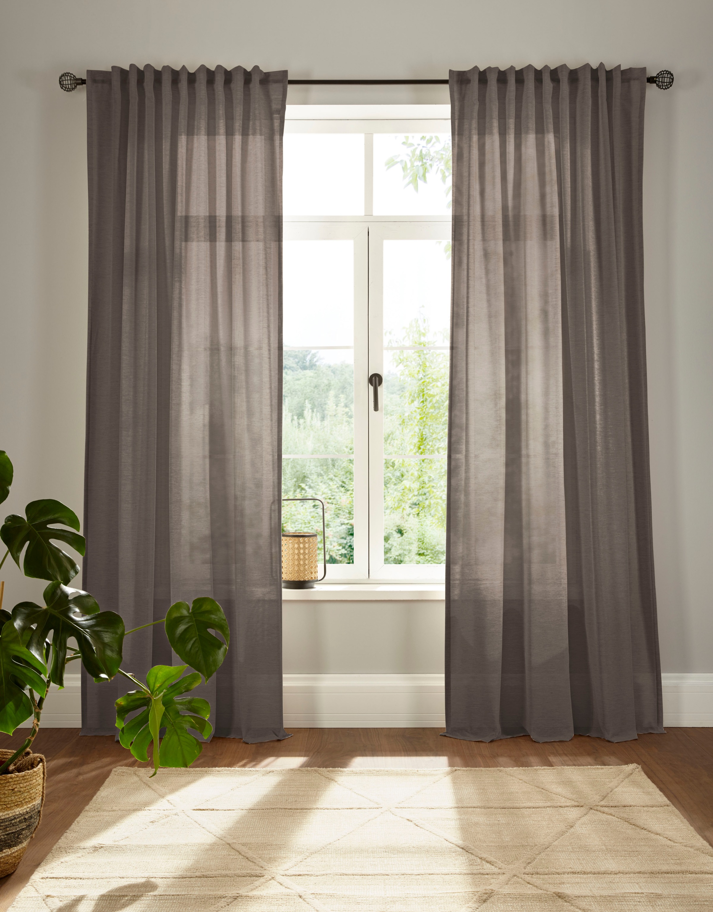 andas Vorhang "Elby 2" Multifunktionsband 1 Stk. tlg. basic, transparent, m günstig online kaufen