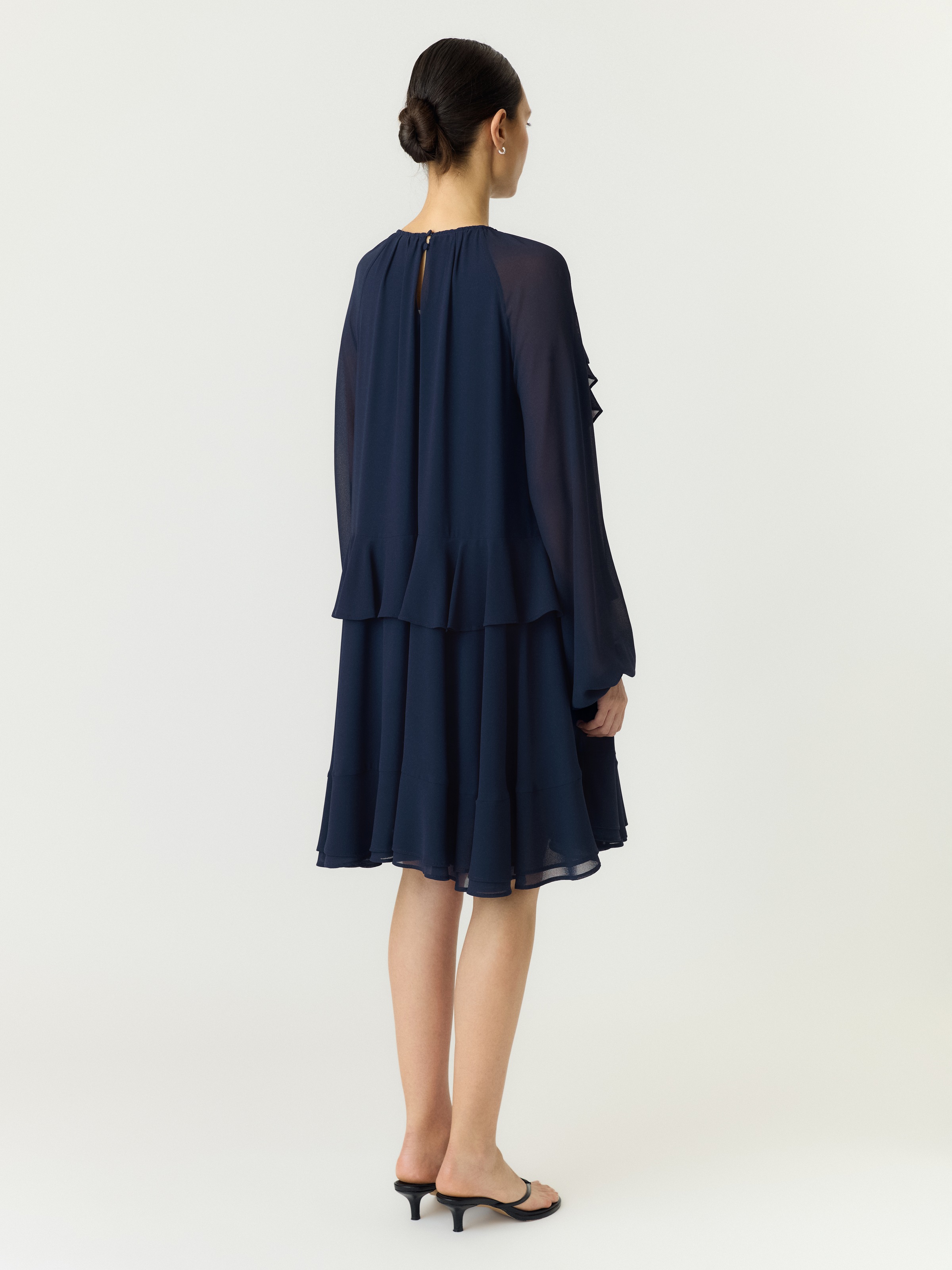 Y.A.S Chiffonkleid »YASMILVA LS DRESS S. NOOS« Kunstfaser, regular fit