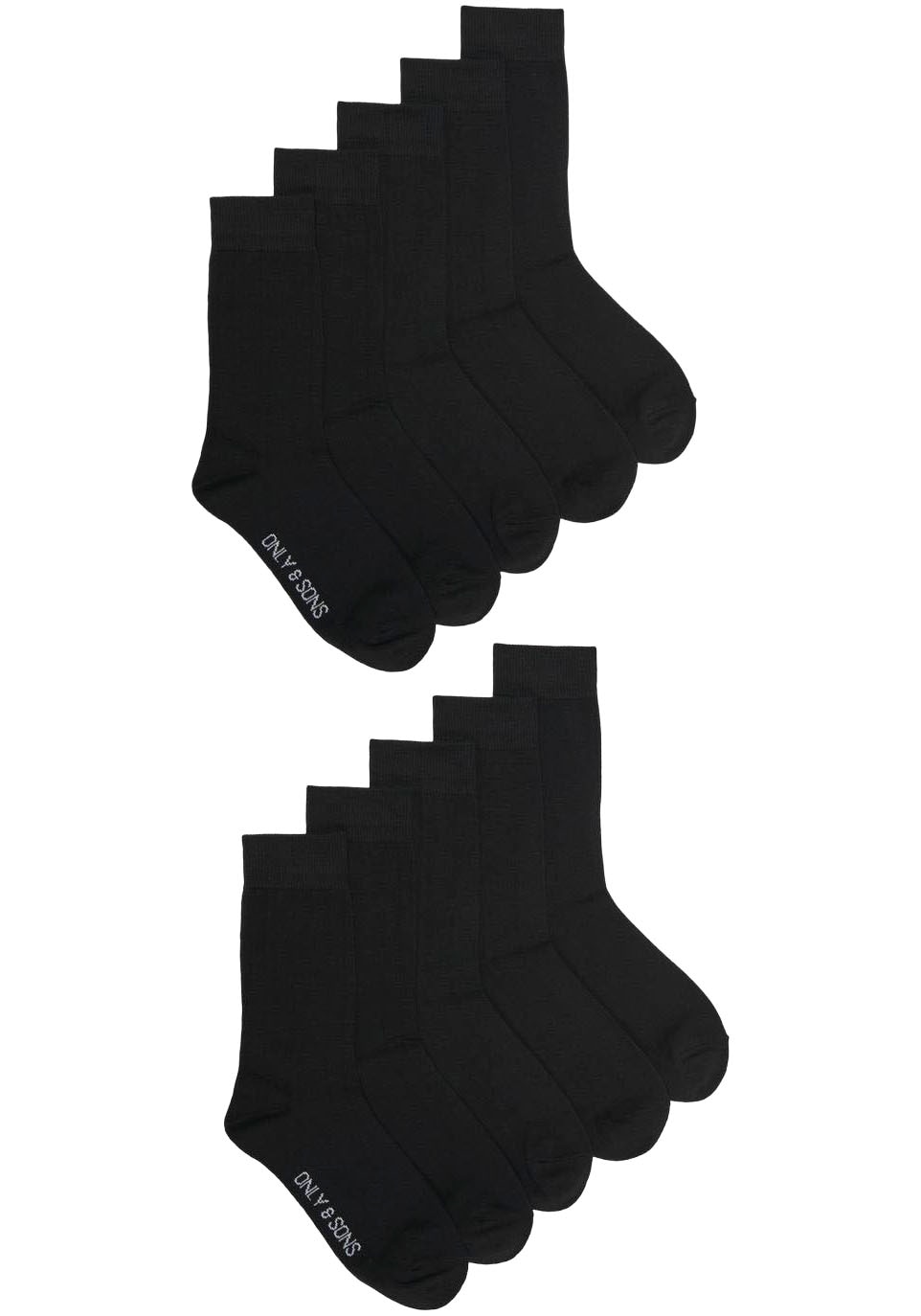 ONLY & SONS Freizeitsocken "ONSFINCH BASIC SOCK 10-PACK NOOS" Packung, 10 Paar tlg. Baumwollmischung, Einheitsgröße