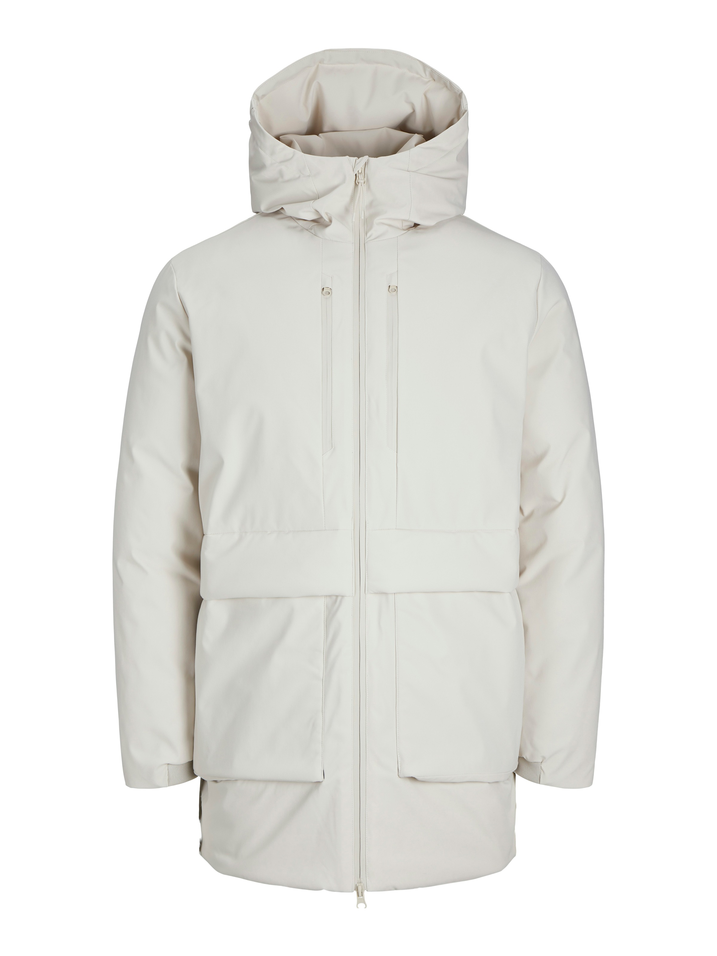 Parka JACK & JONES "JCOCHARLIE PARKA JACKET BF", Herren, Gr. S, gelb (moonbeam), Web, Obermaterial: 100% Polyester, unifarben, normal, gerader Abschluss, Jacken Parka