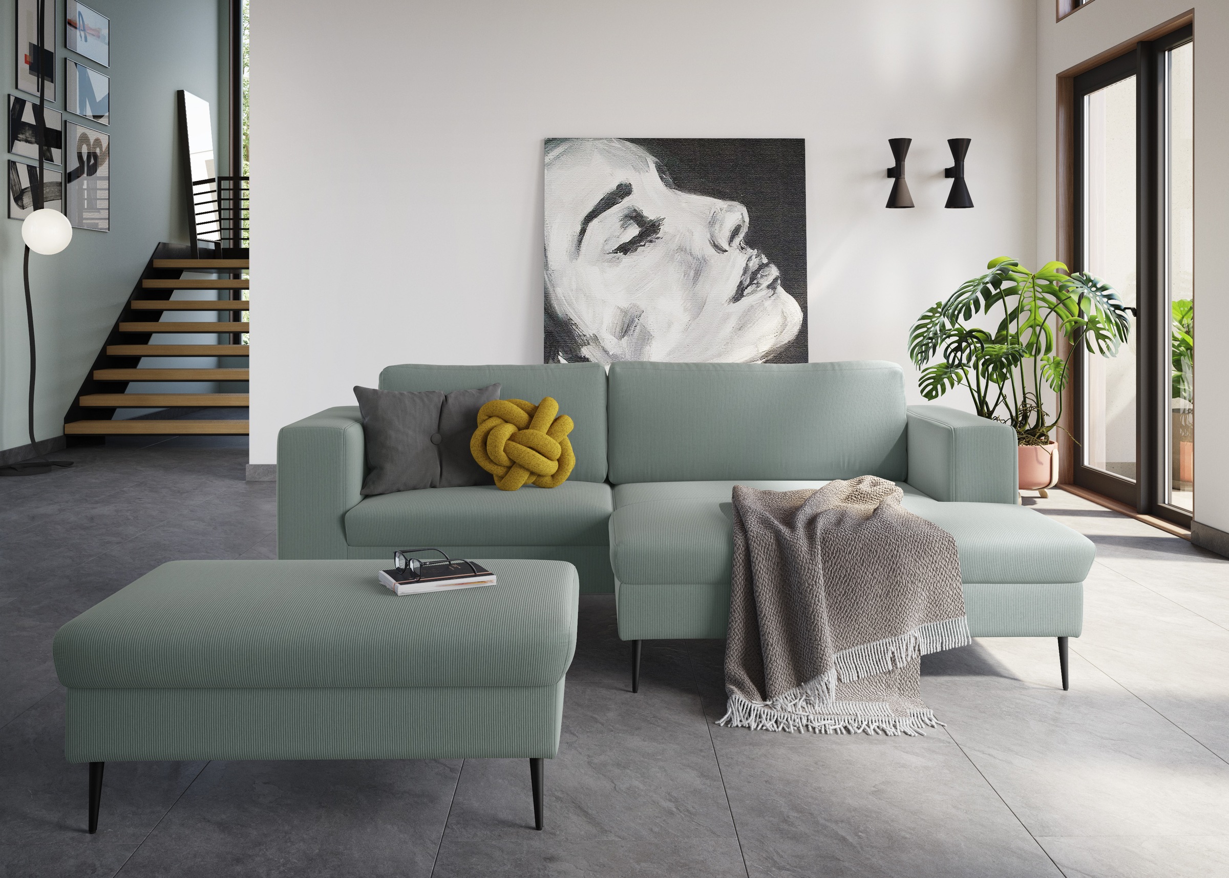 DOMO collection Sitzhocker »Modica«, passend zur Serie, auch in Cord