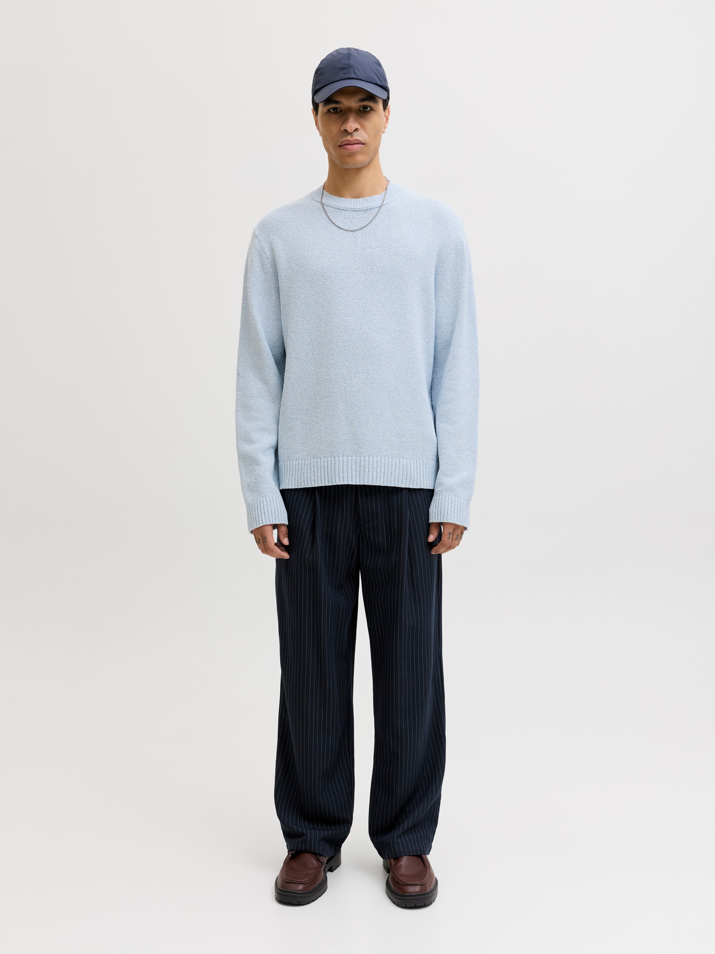 Jack & Jones Jorrorrebro Catskills Knit Crew Neck Sweater Blue Size L 4