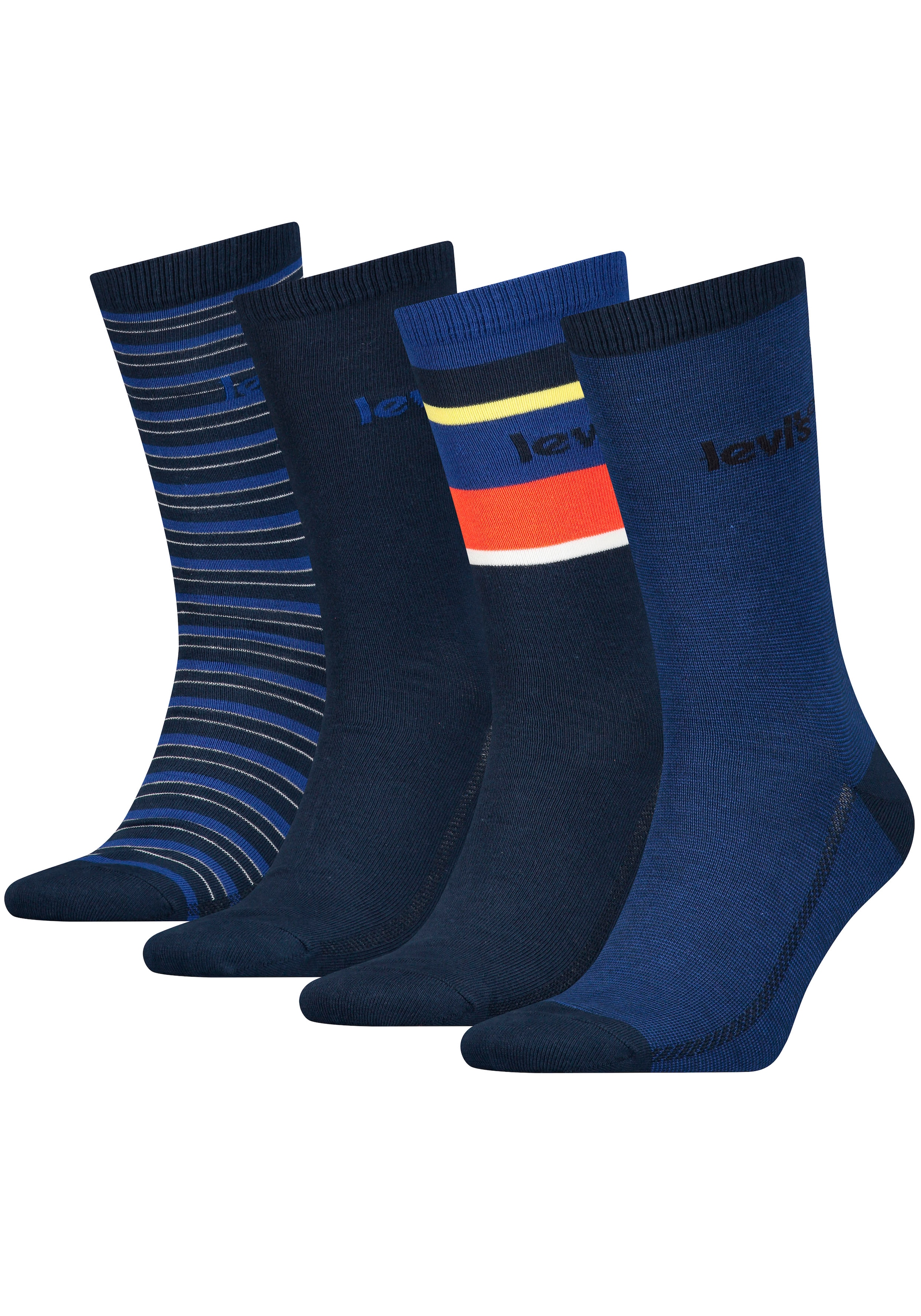 Socken, (Packung, 4er-Pack), mit breitem Logobund