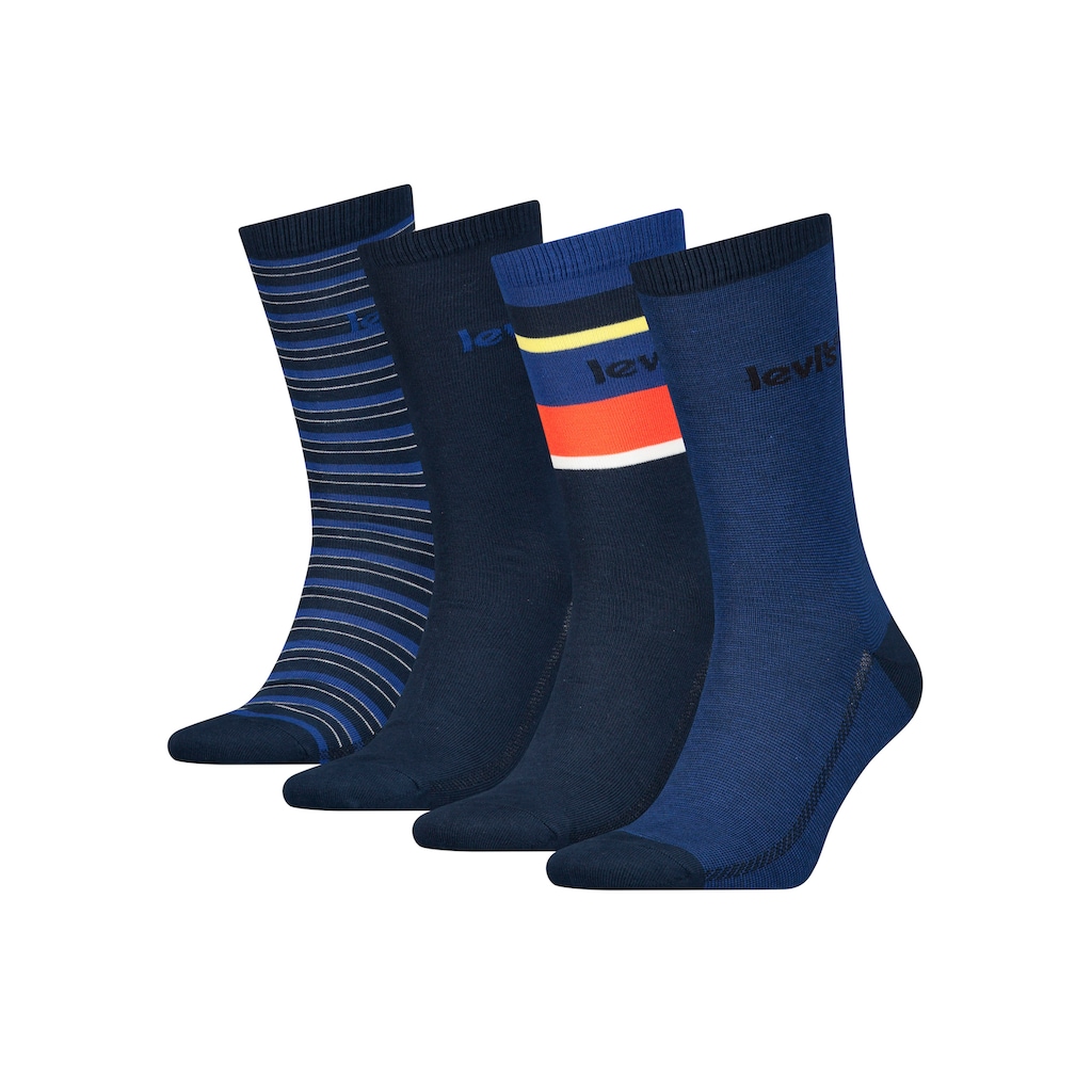 Levi's® Socken, (Packung, 4 Paar), LEVIS GIFTBOX REG CUT STRIPE 4P