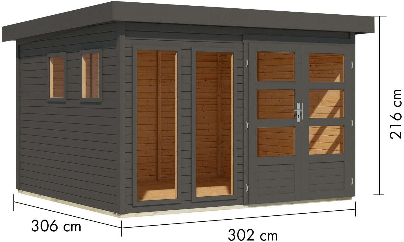 Karibu Gartenhaus »Langesee 6«, aus hochwertiger nordischer Fichte mit wasserabweisender Profilierung
