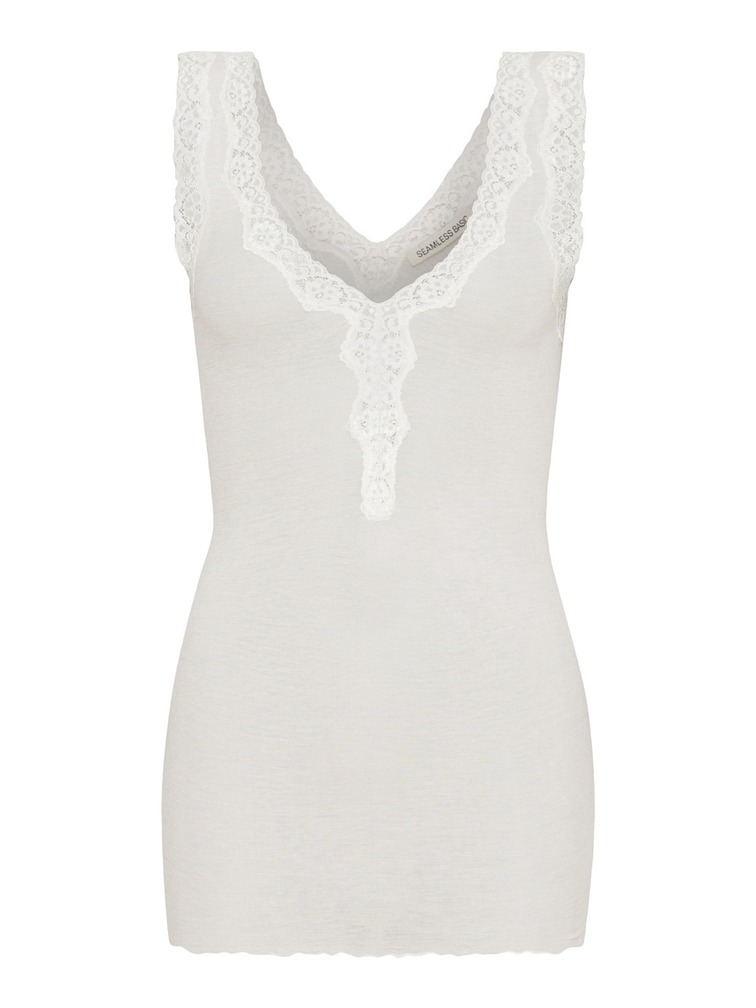 Seamless Basic "Seamless Basic Top Cotton Lacey"