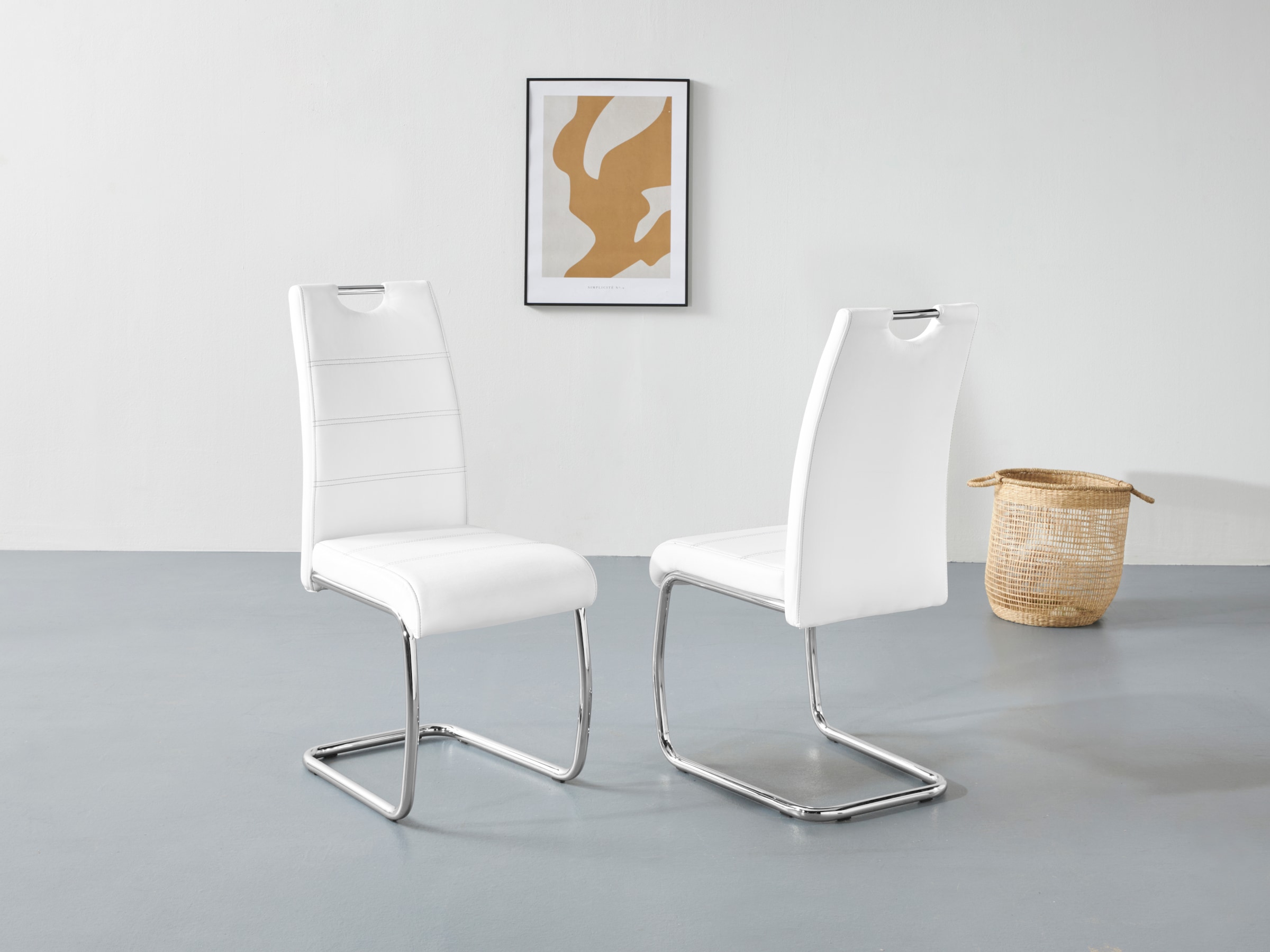 HELA Freischwinger "Flora, Esszimmerstühle", (Set), 2 St., Kunstleder, Schw günstig online kaufen