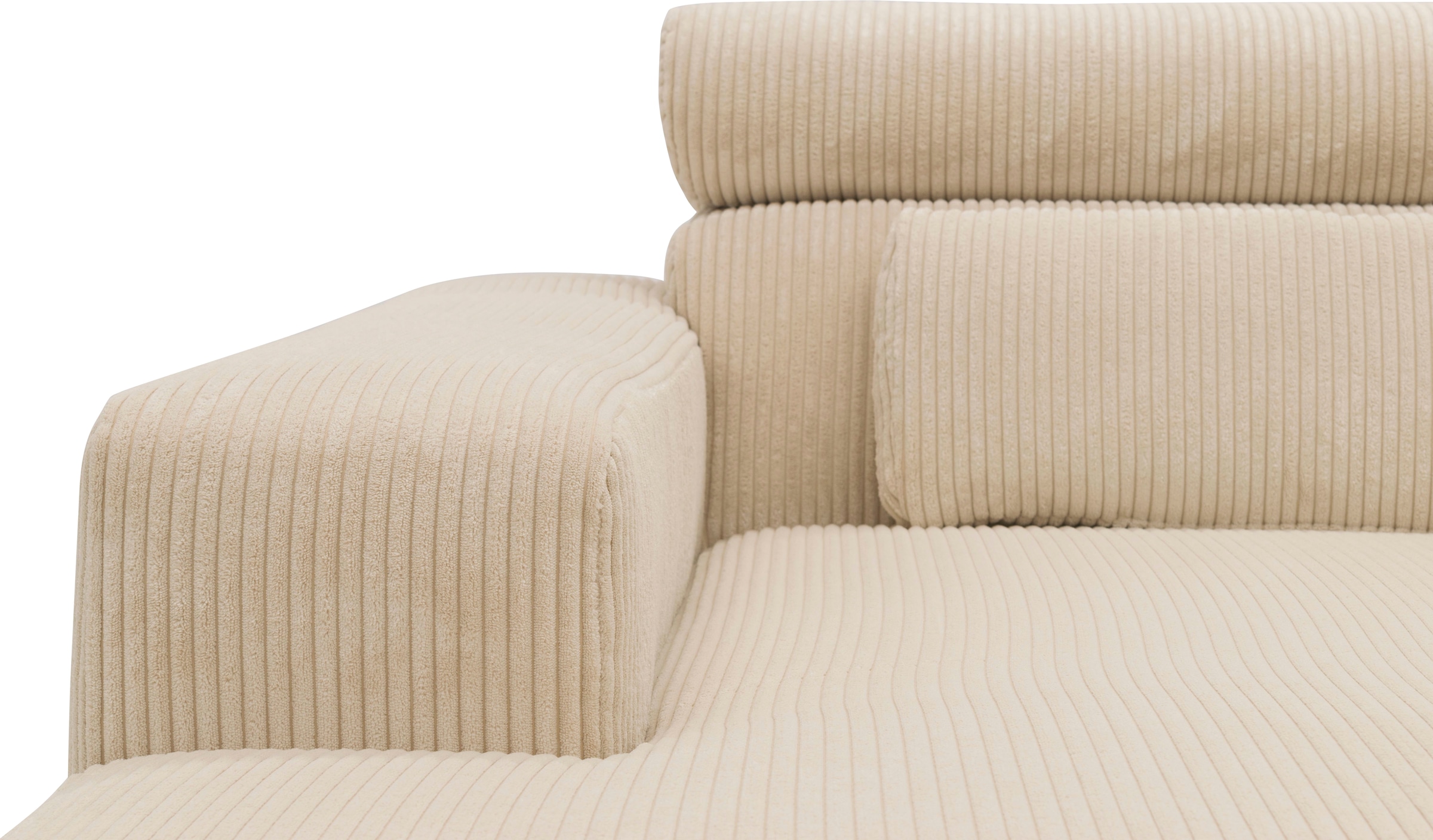 DOMO collection Ecksofa »Brandon große Ausführung B/T/H: 289/177/80 cm, auch in Leder und Cord«, mit Kopfteilverstellung, wahlweise Sitztiefenverstellung, L-Form