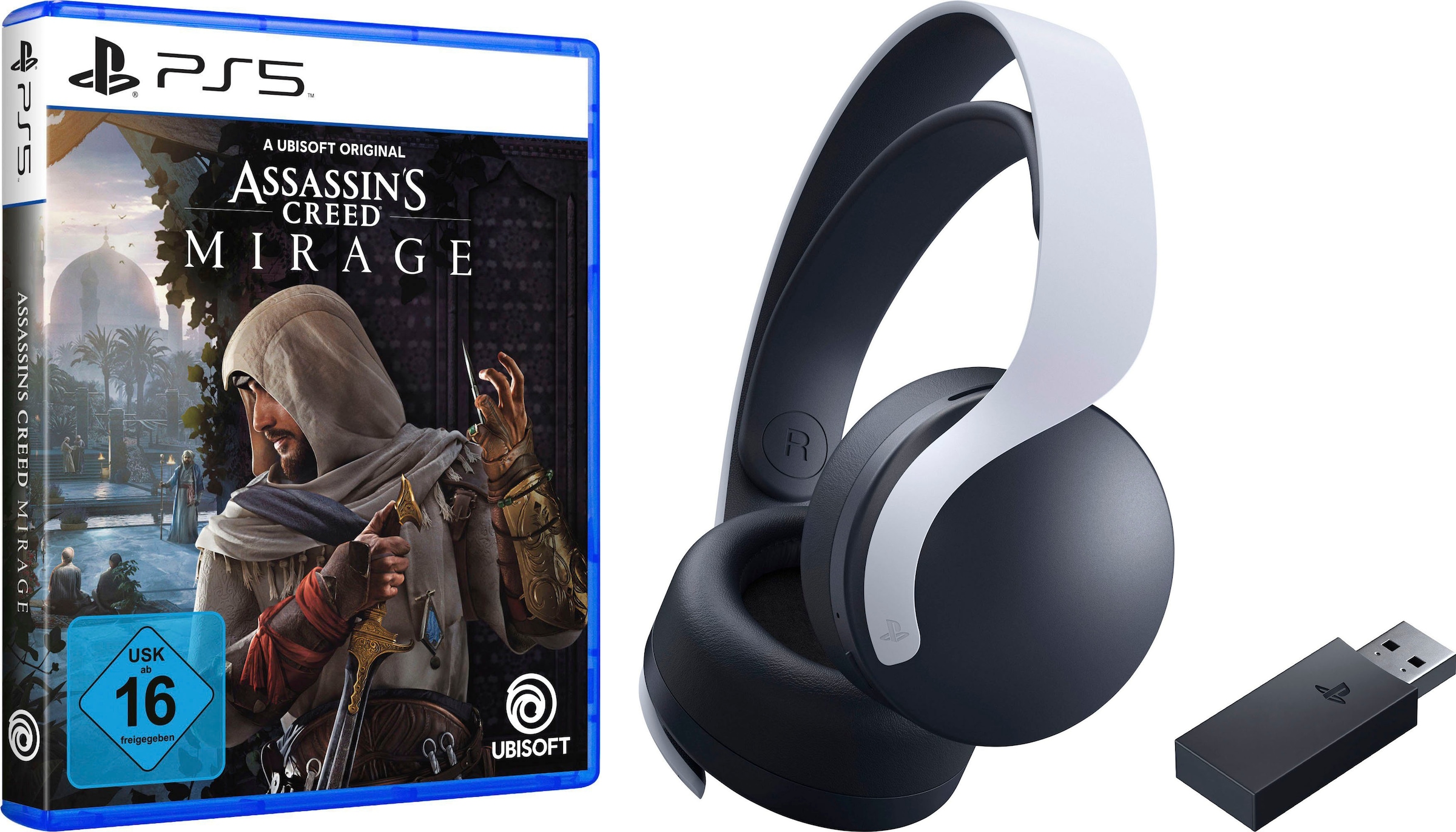 PlayStation PS5 PlayStation BAUR | Gaming-Headset Creed 5 Rauschunterdrückung »Assassin\'s Mirage PULSE + 3D«, 5