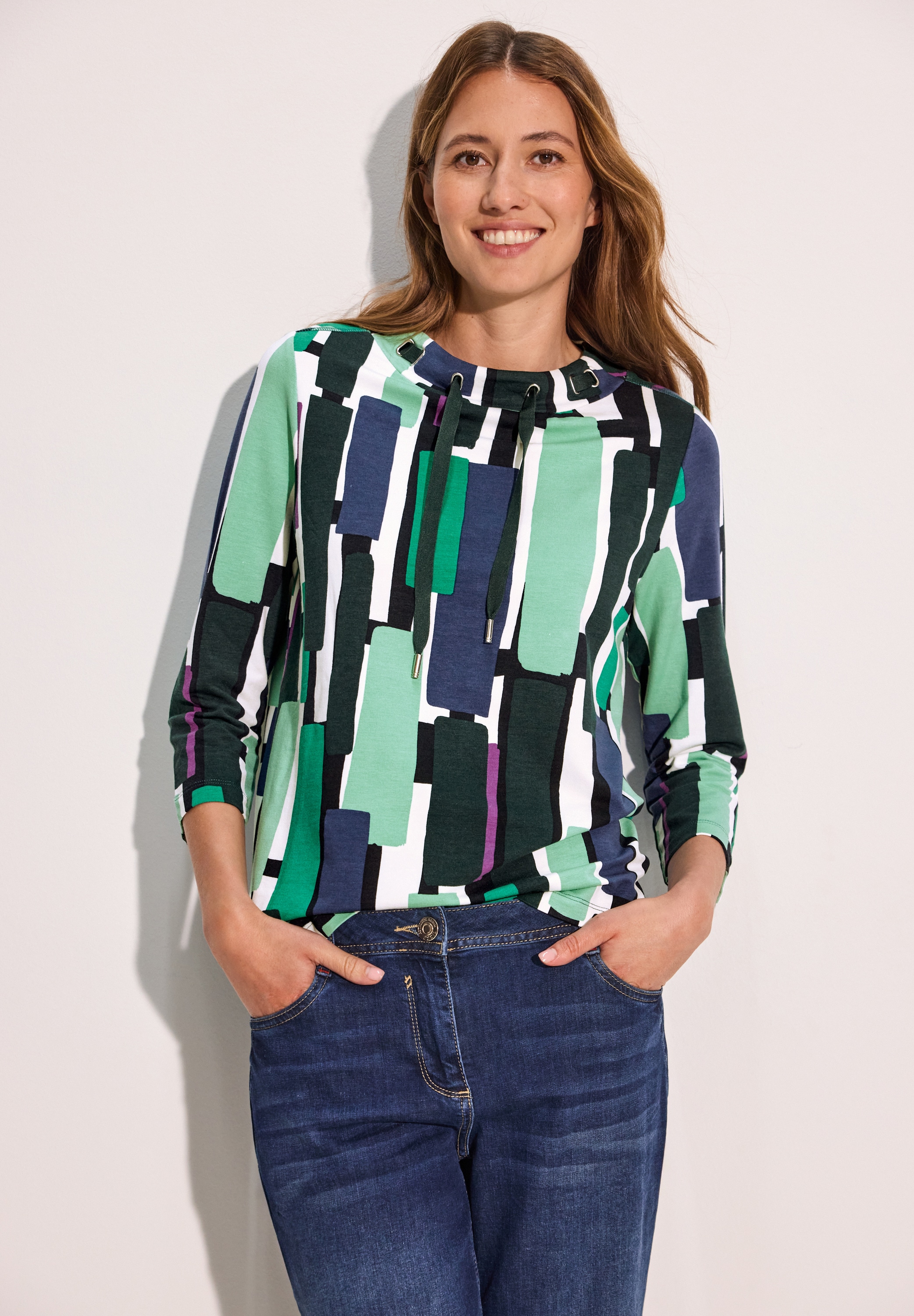 Cecil 3/4-Arm-Shirt, mit All-Over Print