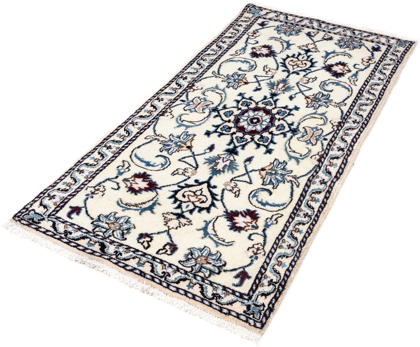 Wollteppich »Täbriz - 50 Raj Blumenmuster Beige 99 x 59 cm«, rechteckig, 8 mm Höhe,...