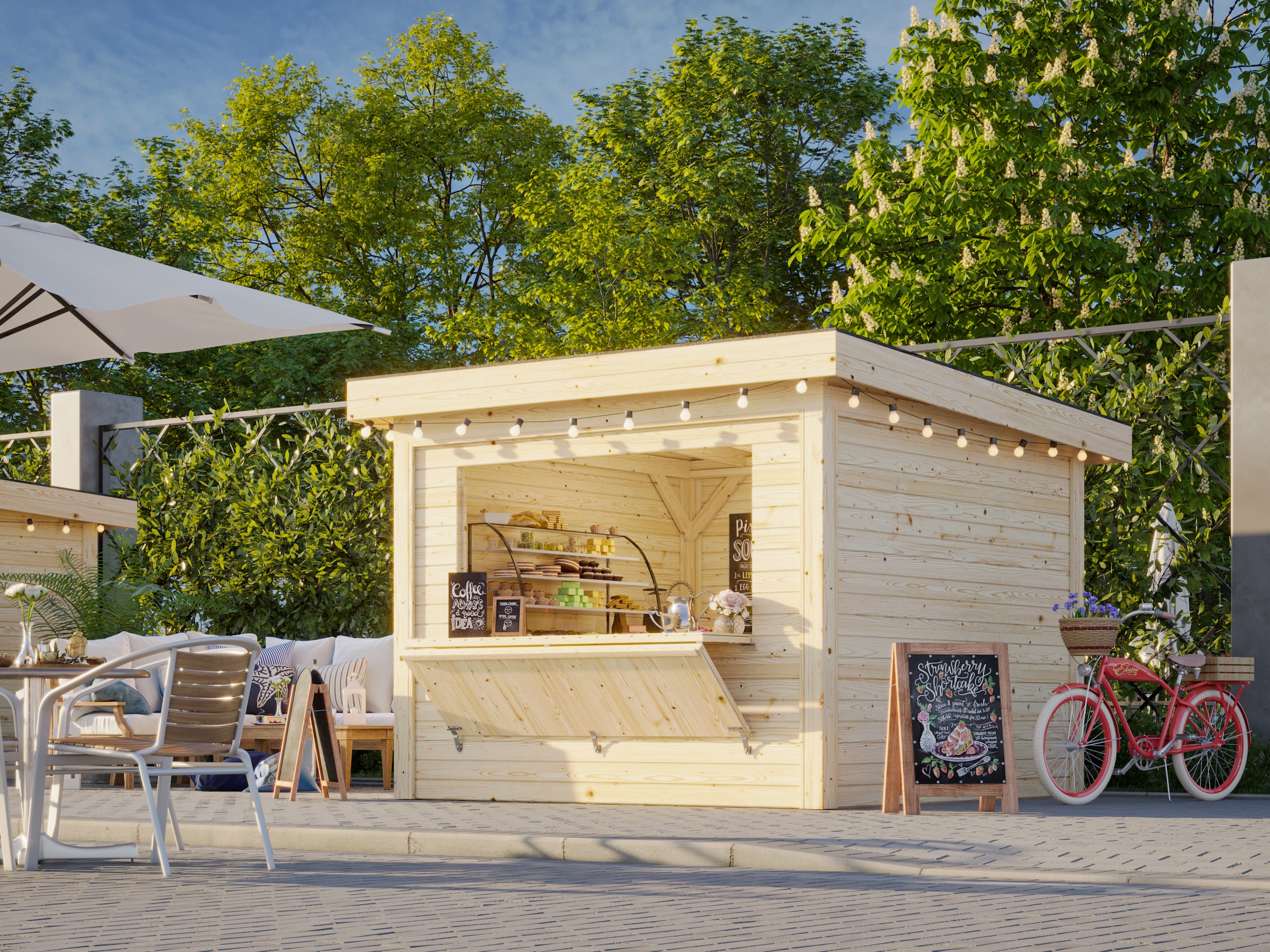 Palmako Holzpavillon »Lenna 8,3 m² Set 304« BxTxH: 340x340x245 cm