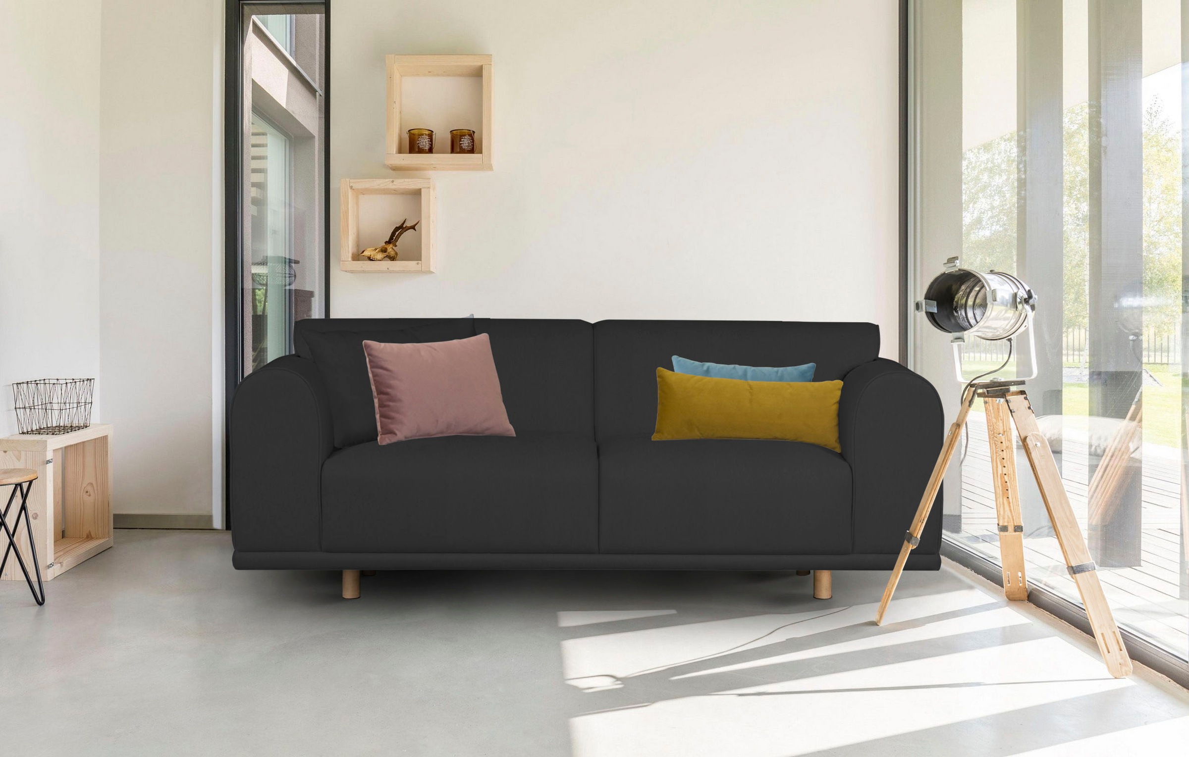 OTTO home 2-Sitzer "Maroon" in skandinavischem Design, mit losen Kissen günstig online kaufen
