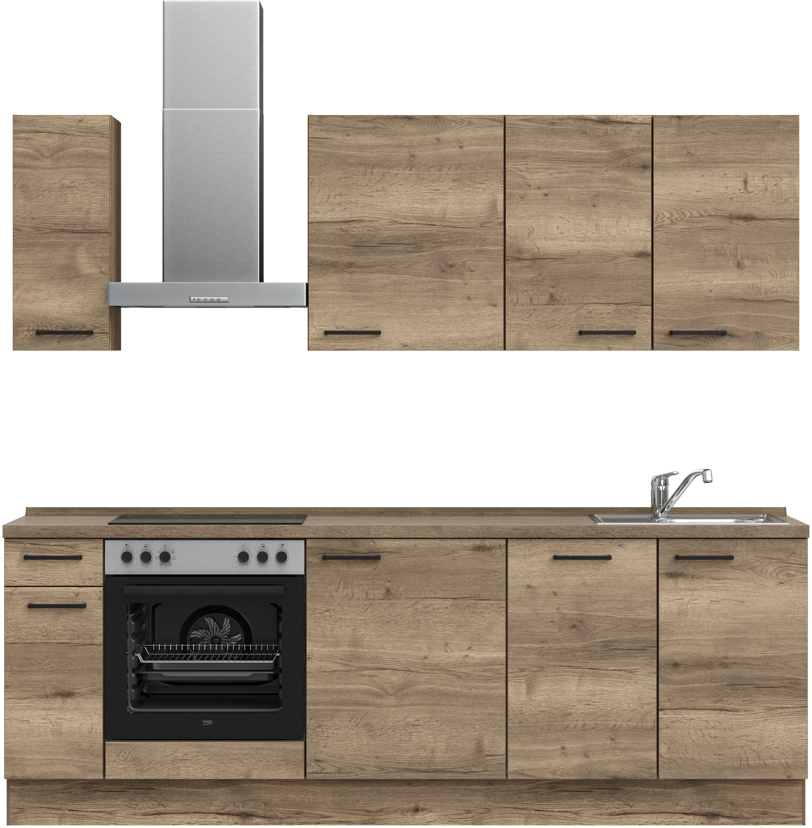 nobilia ""Structura I", NEU: individuell anpassbar mit gratis Profi-Beratung" vormontiert, Breite 240 cm, Ausrichtung wählbar, wahlw. mit E-Geräten
