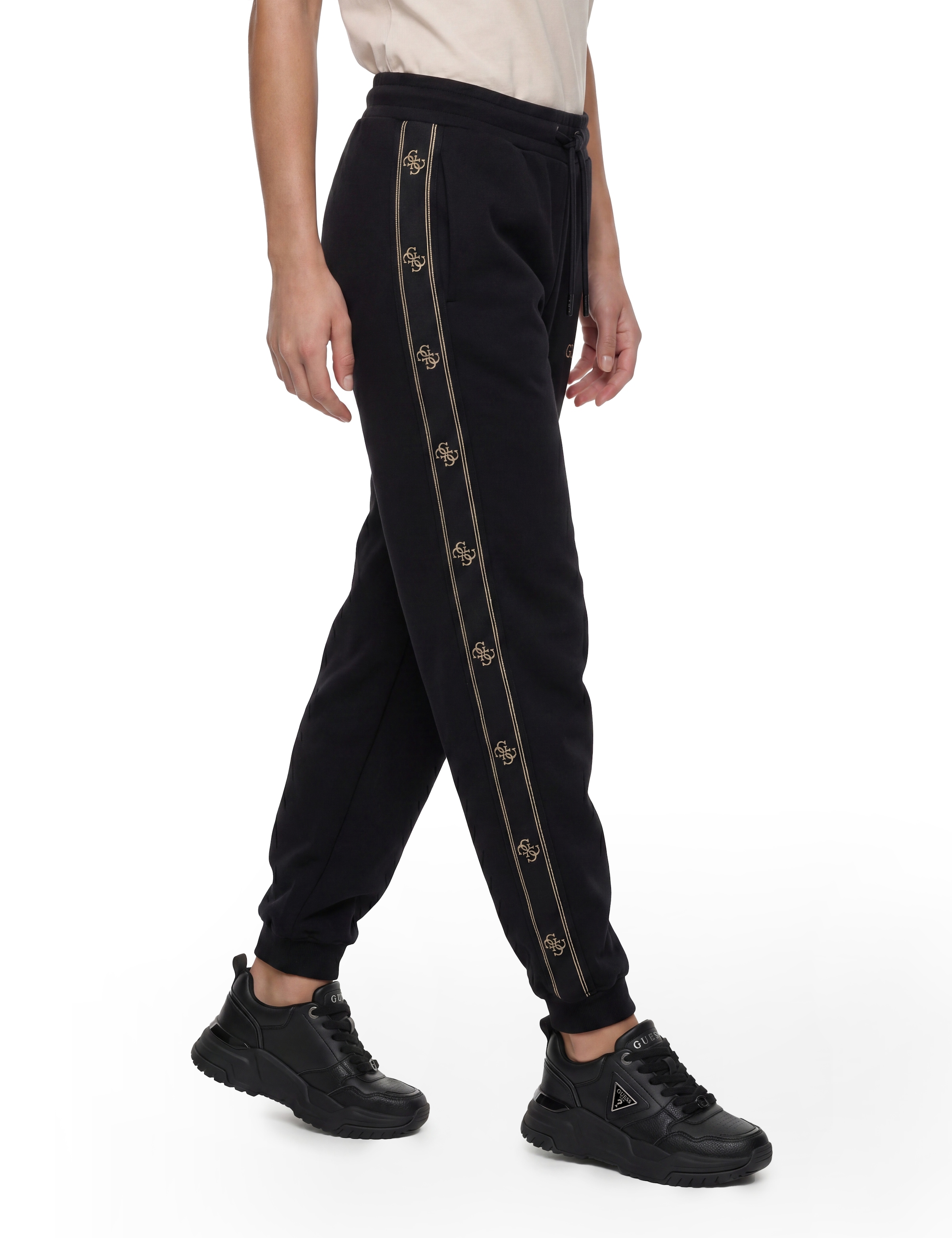 Guess Damen Schwarz Jogginghose V5bb23 Kcx22 Wide Leg - Bild 4