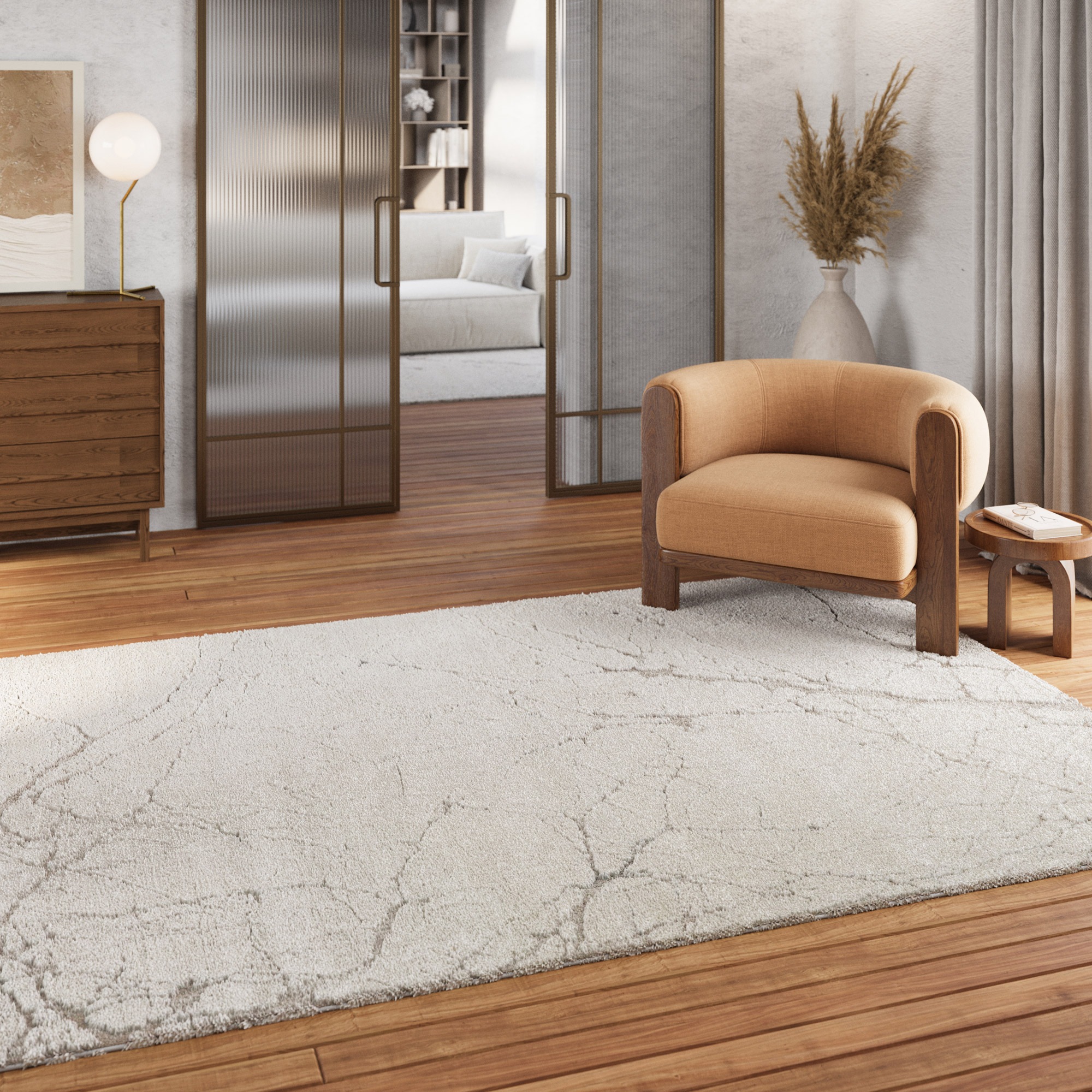 Wecon home Teppich »Linus«, rechteckig, 18 mm Höhe, Gewebt, Hoch-Tief, pflegeleicht, Marmor Optik, Scandi, Wohnzimmer