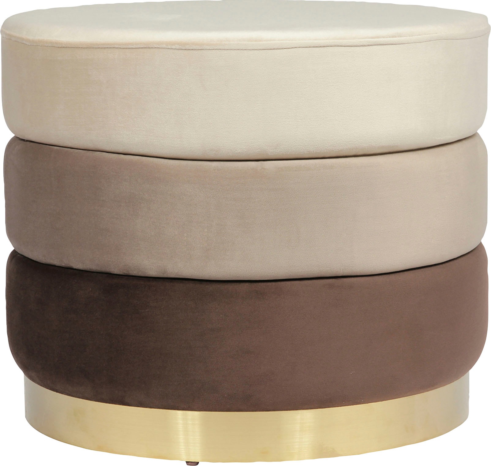 Kayoom Sitzhocker »Hocker Elyse, Edler Touch durch goldenen Sockel«, (1 St.), samtweich, hochwertig, Perfekt aufeinander abgestimmte Farben