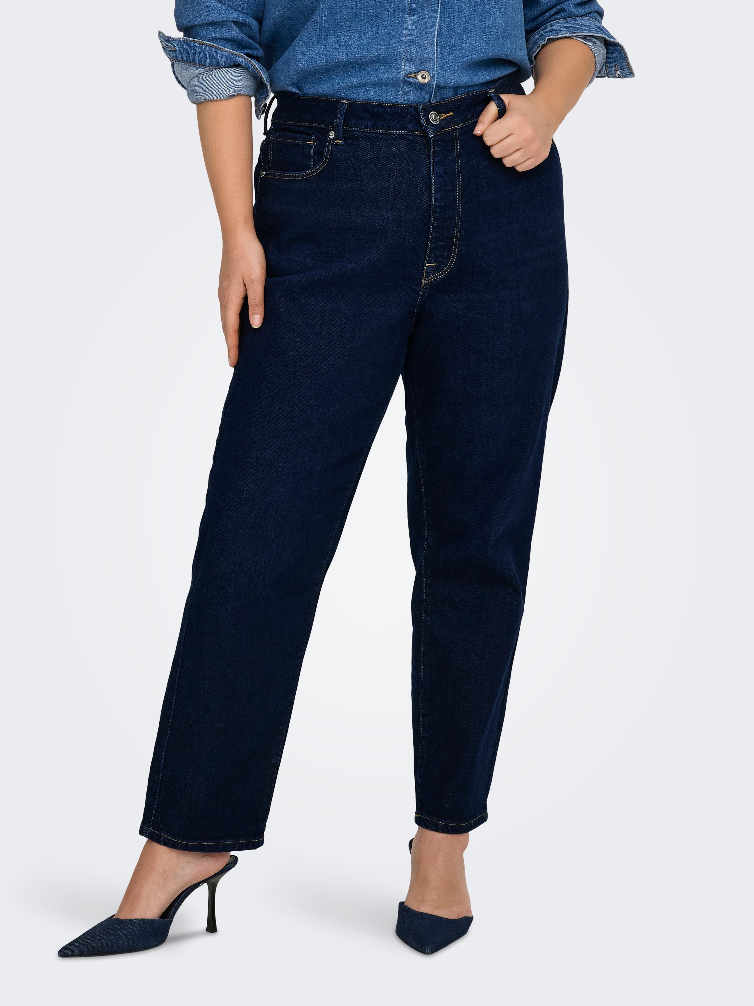 ONLY CARMAKOMA Straight-Jeans "CAREMILY ST HW STR ANK DNM TAI0045 NOOS" günstig online kaufen