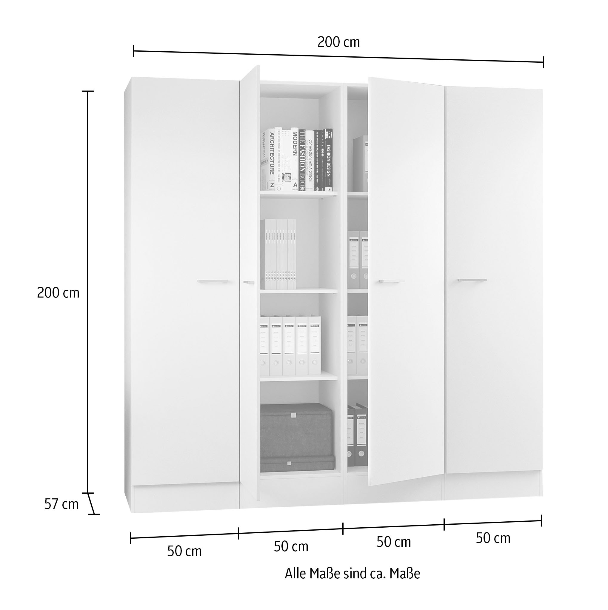 Flex-Well Mehrzweckschrank-Set »L-200-1501-000-Lucca«, (Komplett-Set), Gesamtbreite 200 cm