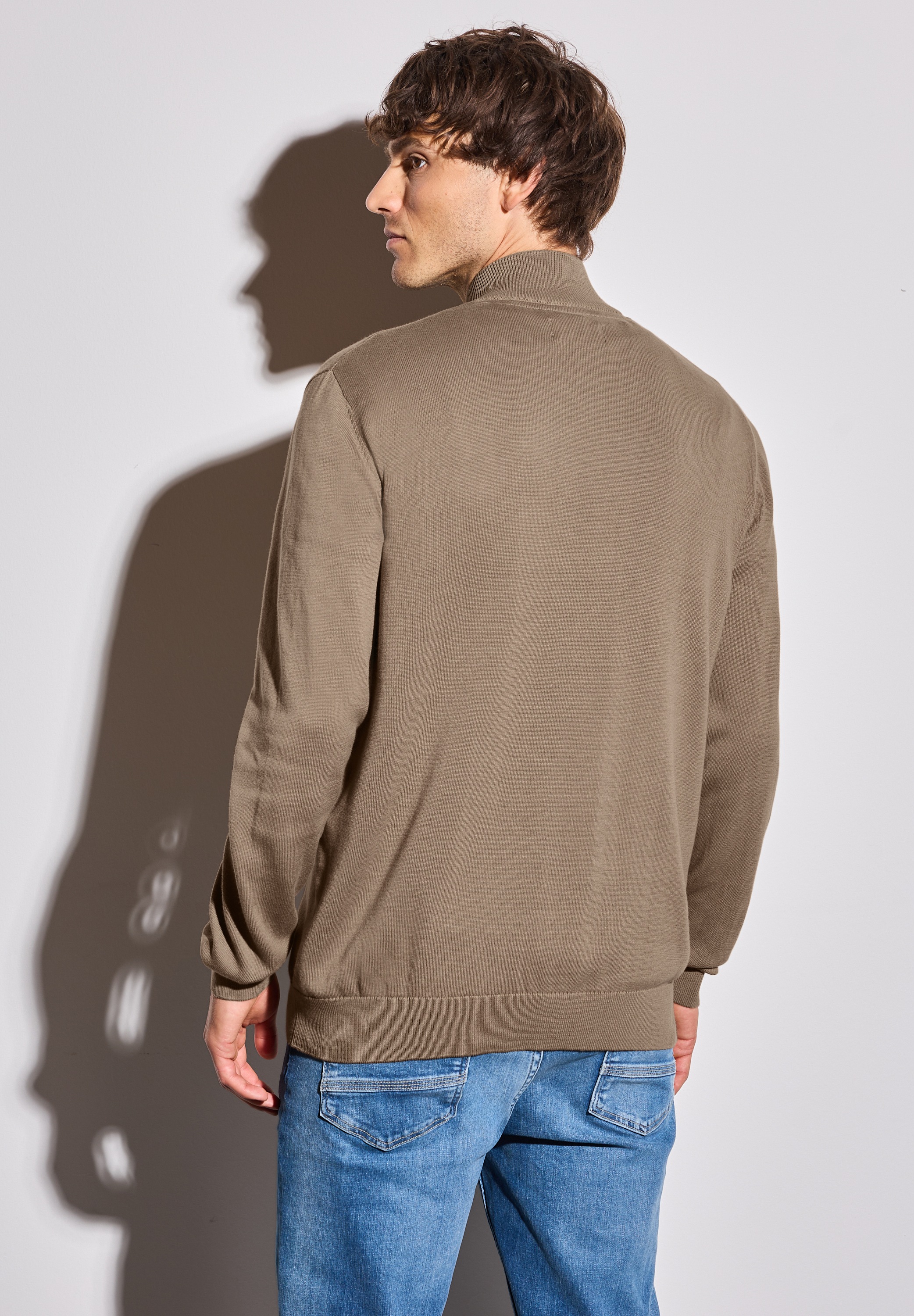 STREET ONE MEN Strickjacke, aus reiner Baumwolle