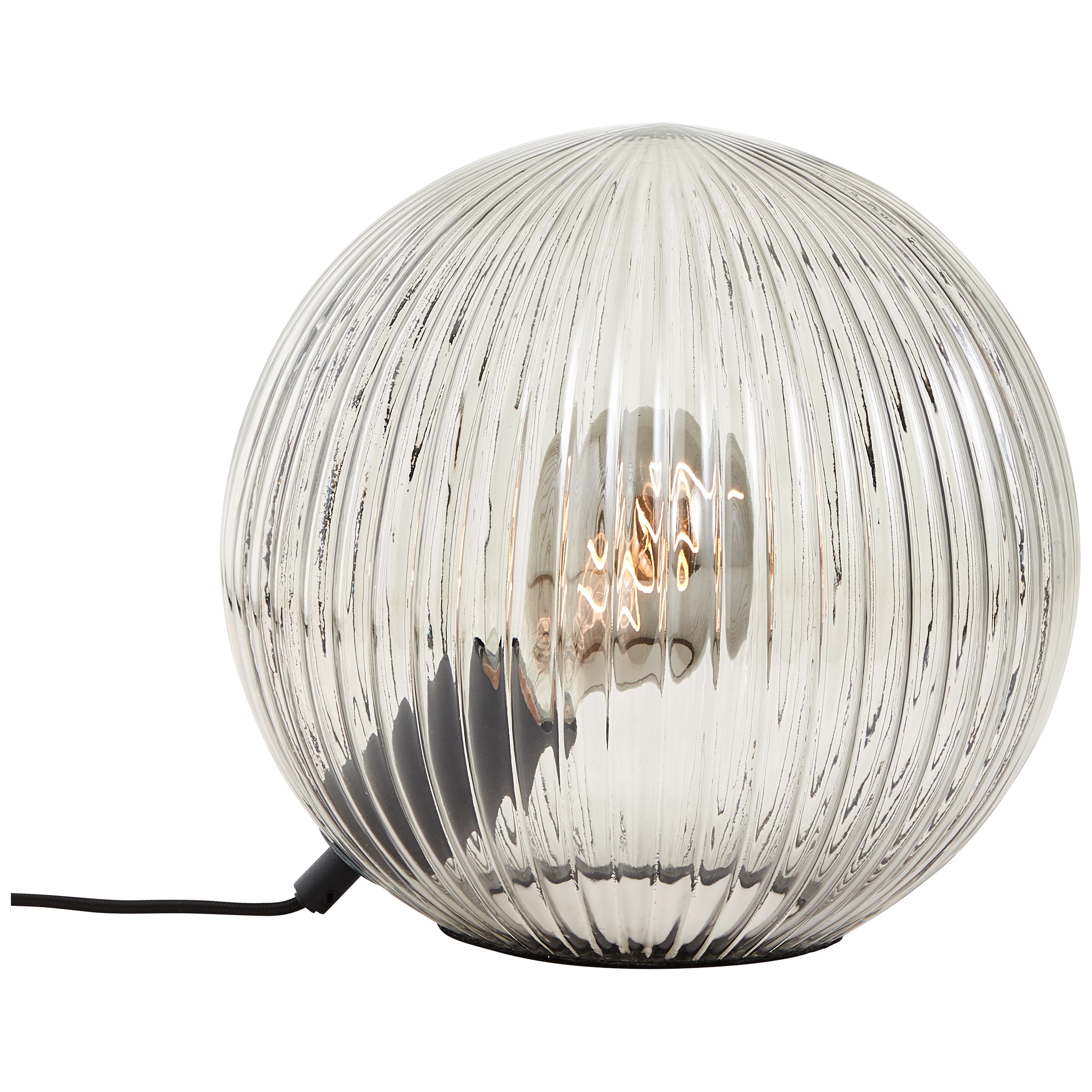 Brilliant Tischleuchte »Belado«, 1 flammig, Leuchtmittel E27 | ohne Leuchtmittel, kugelförmig aus Rauchglas, D 25 cm, E27 max. 25 W