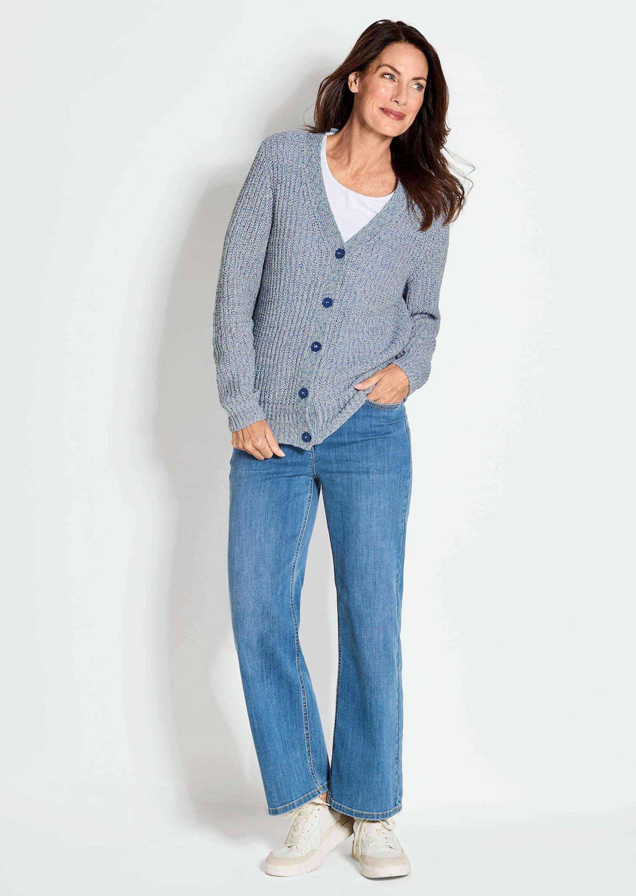 GOLDNER Strickjacke "Langarm Strickjacke mit V-Ausschnitt" günstig online kaufen