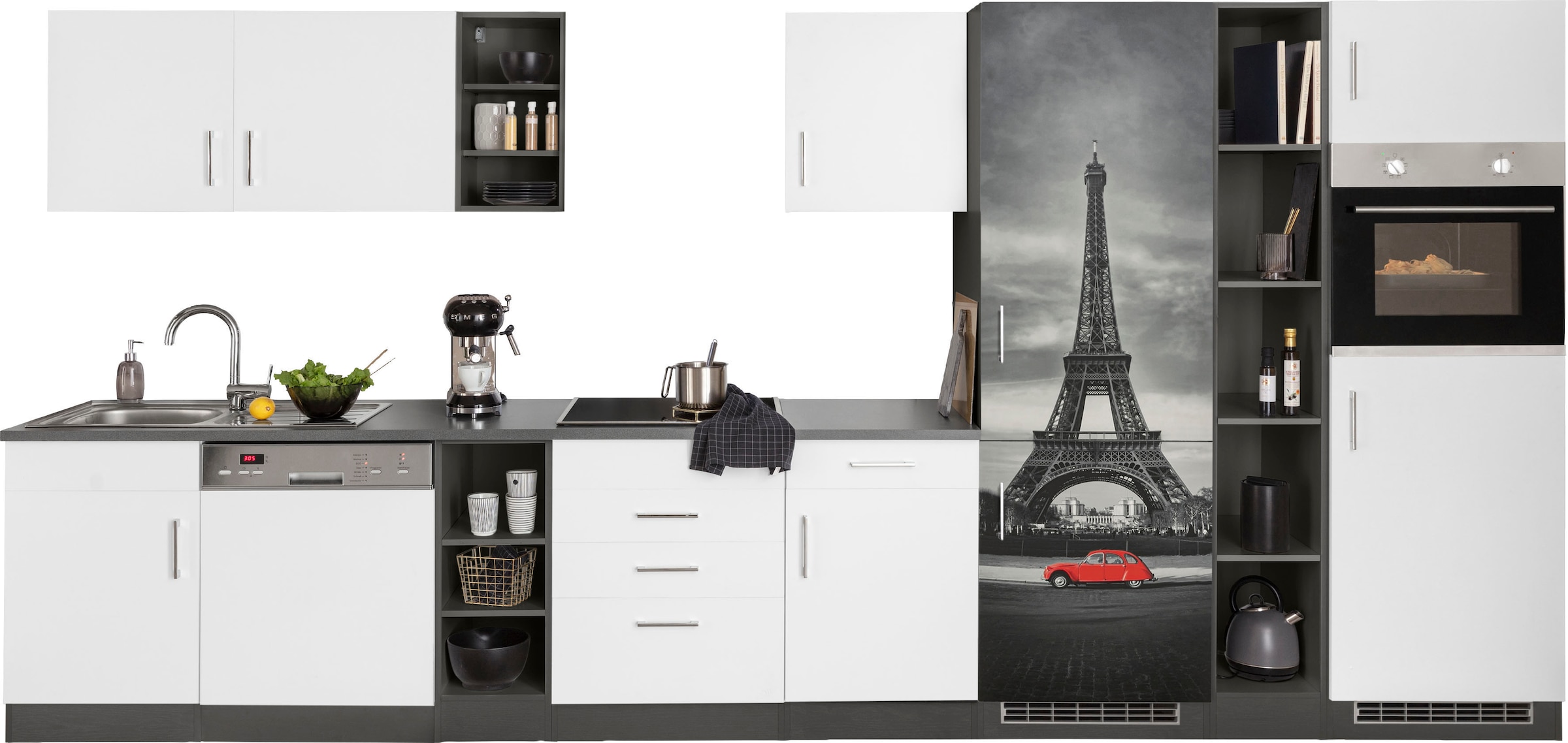 KOCHSTATION Küchenzeile »KS-Paris«, ohne E-Geräte, Breite 400 cm