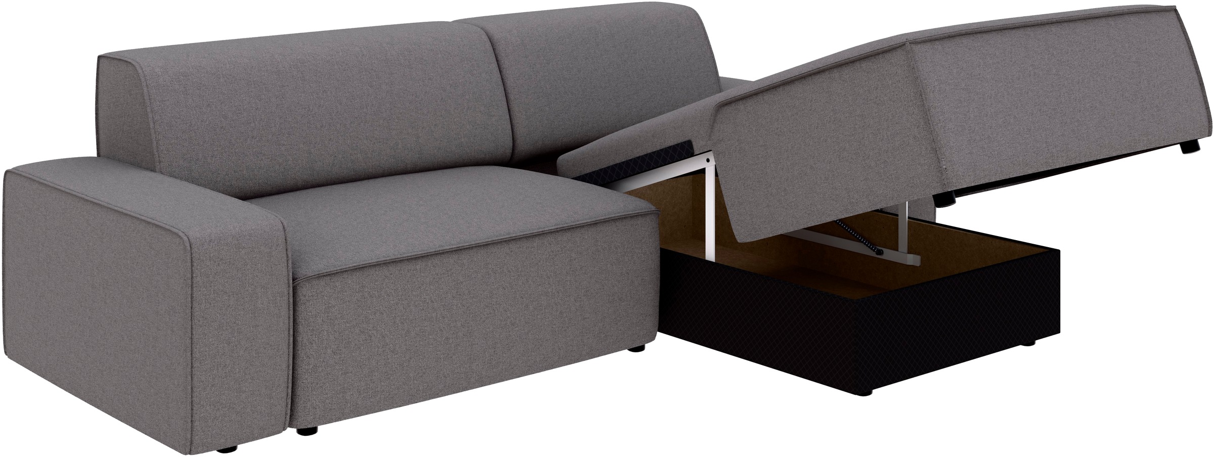 TRENDMANUFAKTUR Ecksofa »Graz, wahlweise mit Sitzvorschub und Bettkasten, L-Form, Breite 246 cm«, in Cord-, haustierfreundlichem LEO Struktur- oder LUMOS-3D-Bezug