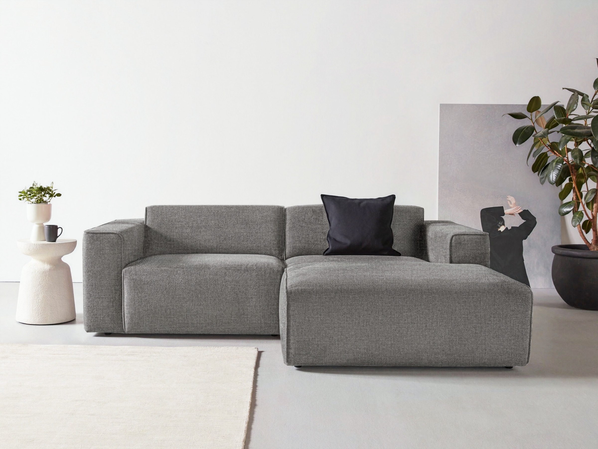 andas Ecksofa »Noord«, mit Kedernaht, Breite 234 cm, Cord, Struktur, Webstoff