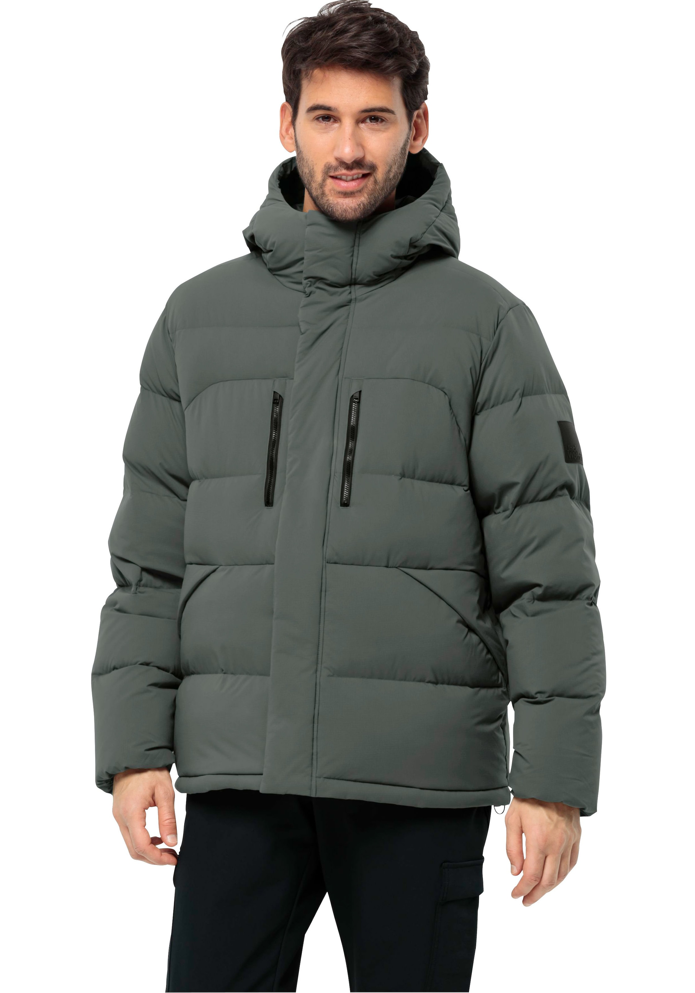 Jack Wolfskin Daunenjacke "ROEMERTOR JKT M", mit Kapuze, Wärmend, winddicht günstig online kaufen