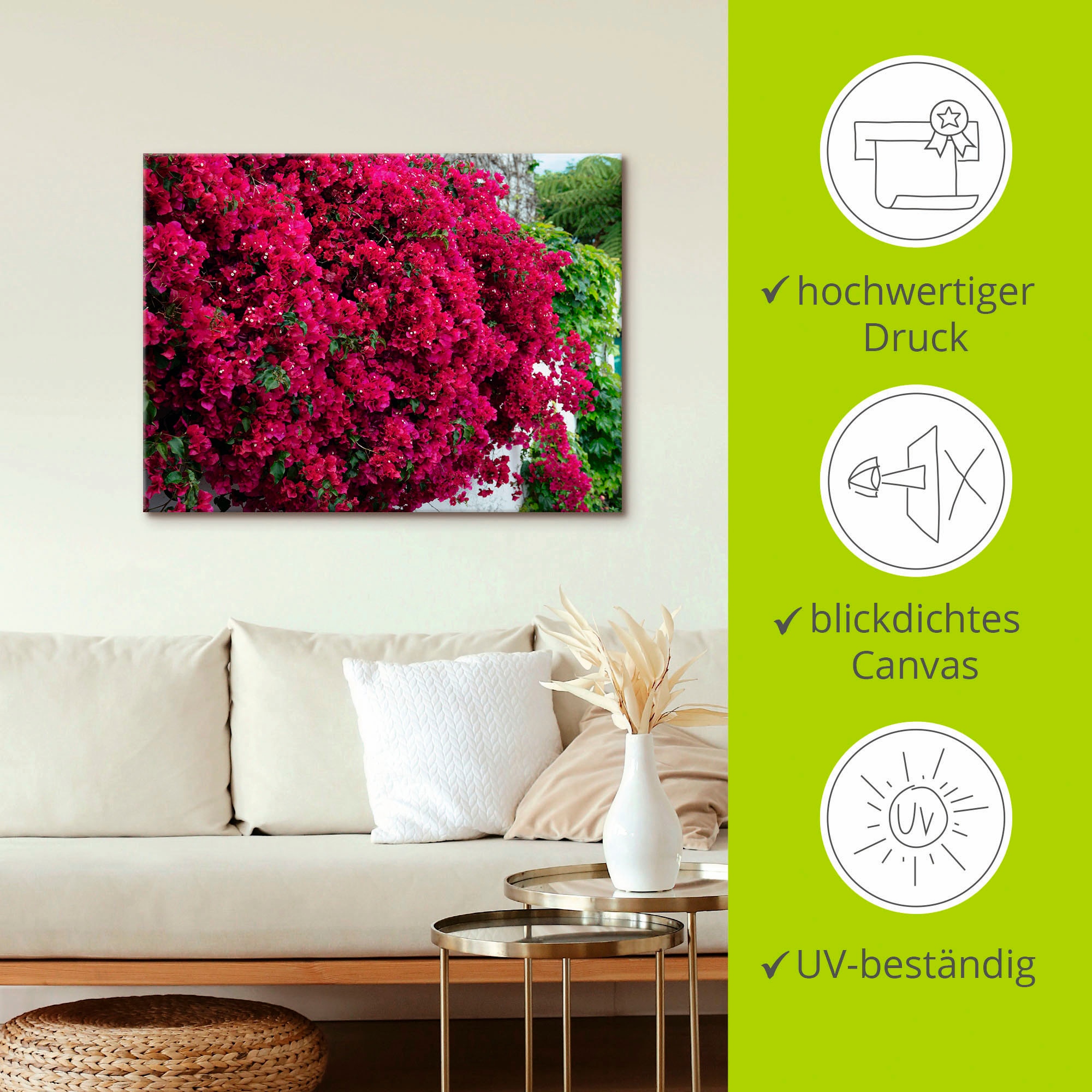 Artland Leinwandbild »Blumen«, Blumen, (1 St.), auf Keilrahmen gespannt