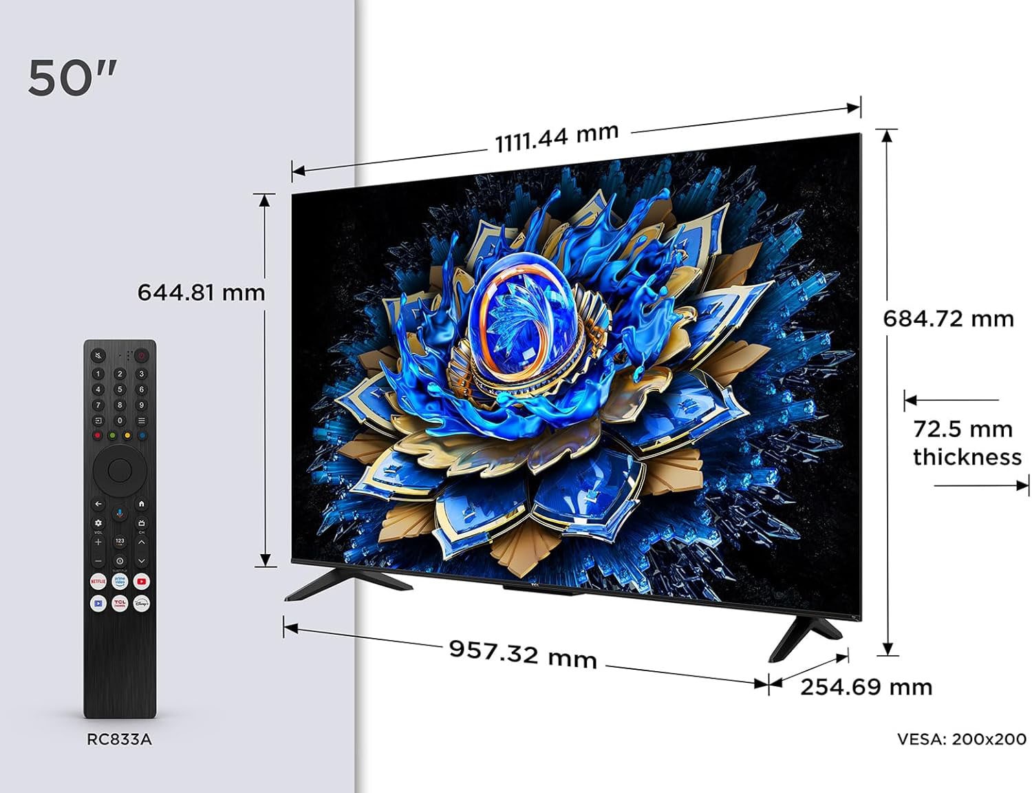 TCL QLED-Fernseher »50T69CX1« 126 cm/50 ″