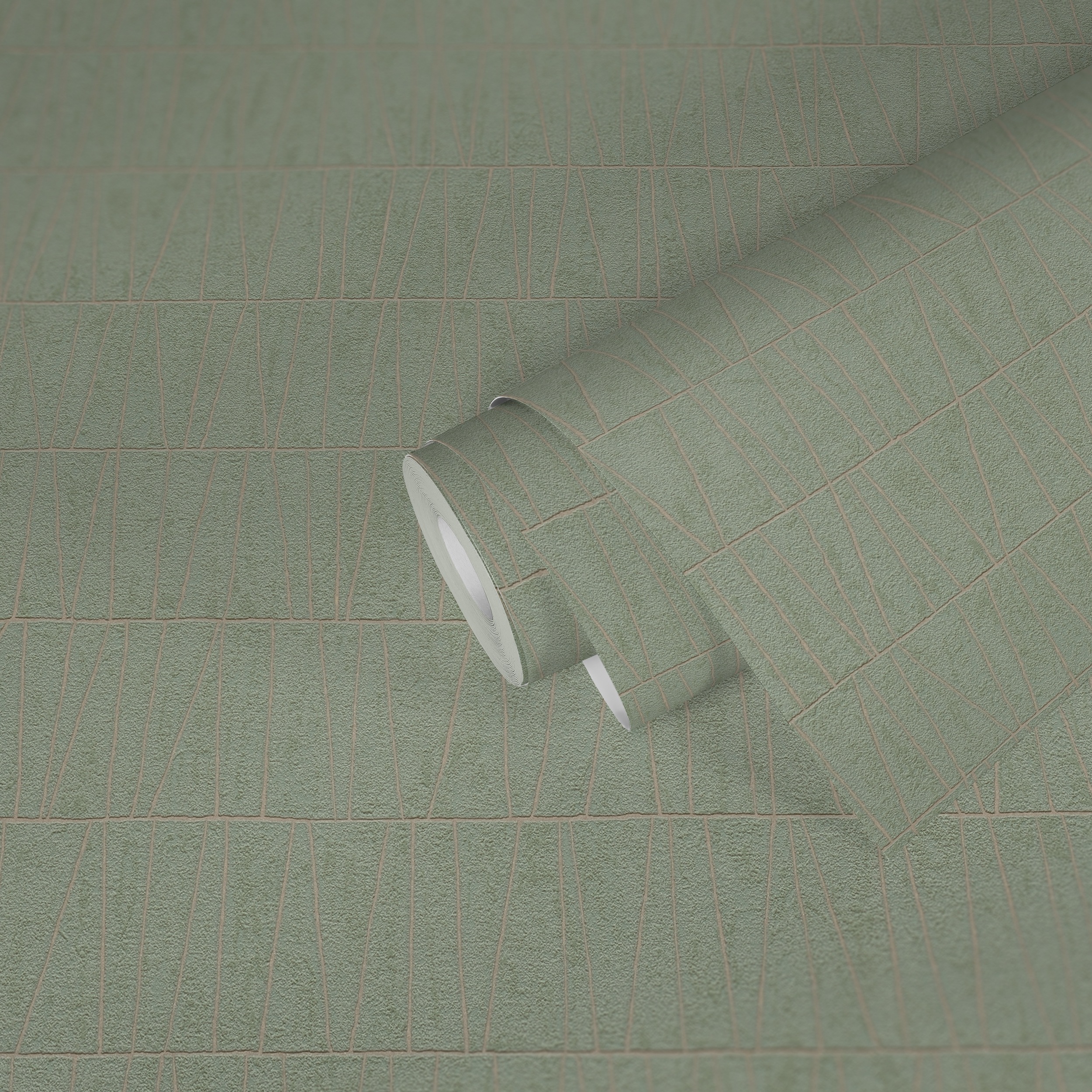 Thumbnail - A.S. Création Vliestapete "Jade 2 Grafik-Tapete Mustertapete Metallic-Effekt Dreiecke", glänzend, Vliestapete geometrisc...