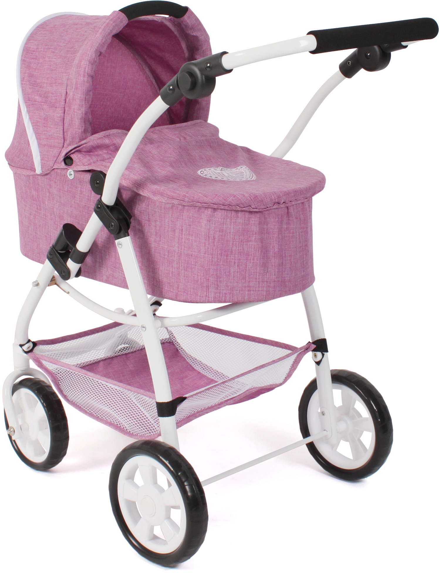 CHIC2000 Kombi-Puppenwagen »Emotion All In 3in1, Jeans Pink«, inkl. Babywanne, Babyschale und Sportwagenaufsatz