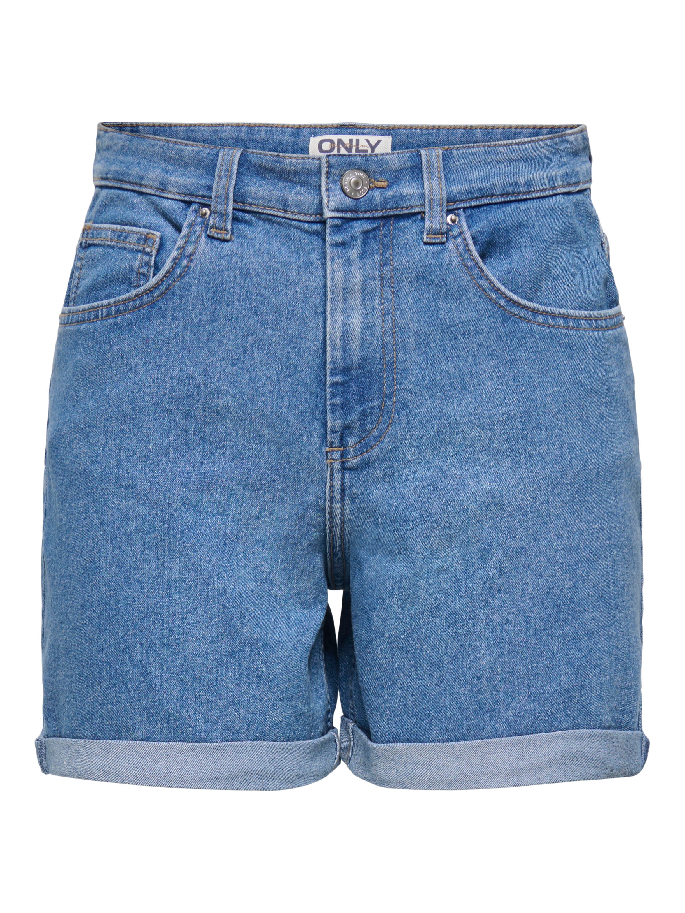 ONLY Jeansshorts »ONLLAURA HW FOLD UP SHORT BOX DNM« Baumwoll-Denim mit Stretch, regular fit, high waist