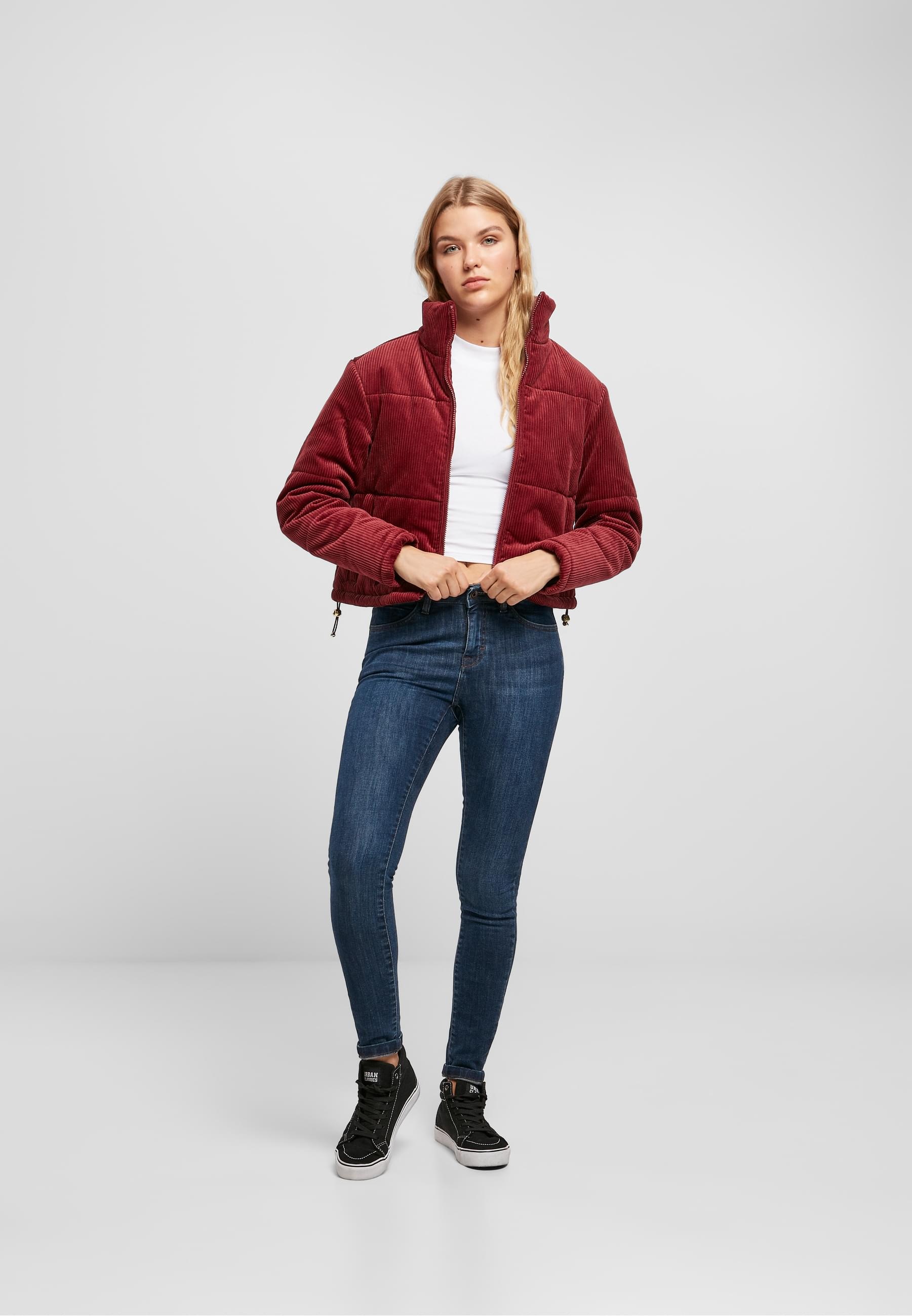 URBAN CLASSICS Winterjacke »Urban Classics Damen Ladies Corduroy Puffer Jacket«, (1 St.), ohne Kapuze