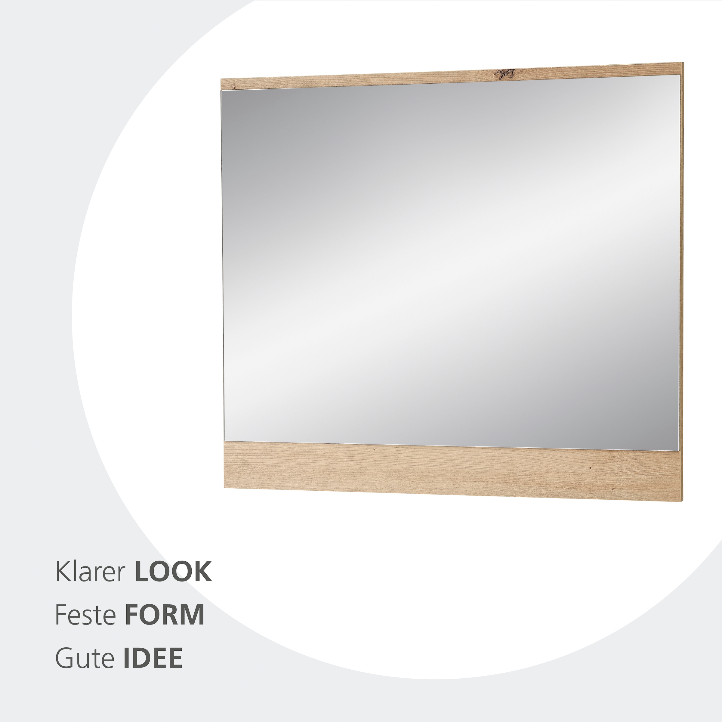 Innostyle Wandspiegel »Fargo Wandspiegel, 80/70/2 (B/H/T cm)«, (1 St.), Spiegelfläche 80 x 70 cm