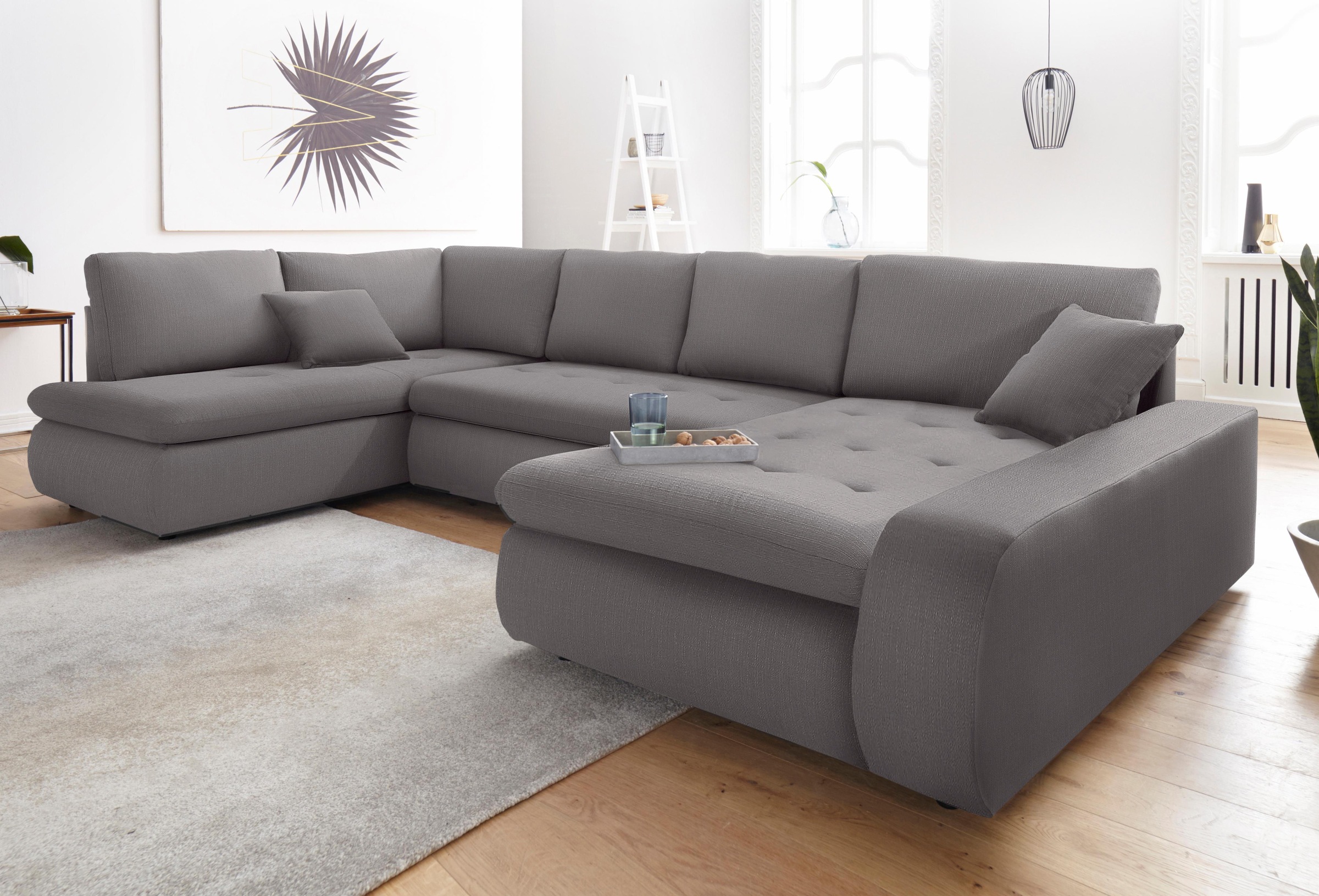 TRENDMANUFAKTUR Wohnlandschaft »Indie II, tolle Detailverarbeitung, bequem und komfortabel im Sitz«, wahlweise mit Bettfunktion, U-Form